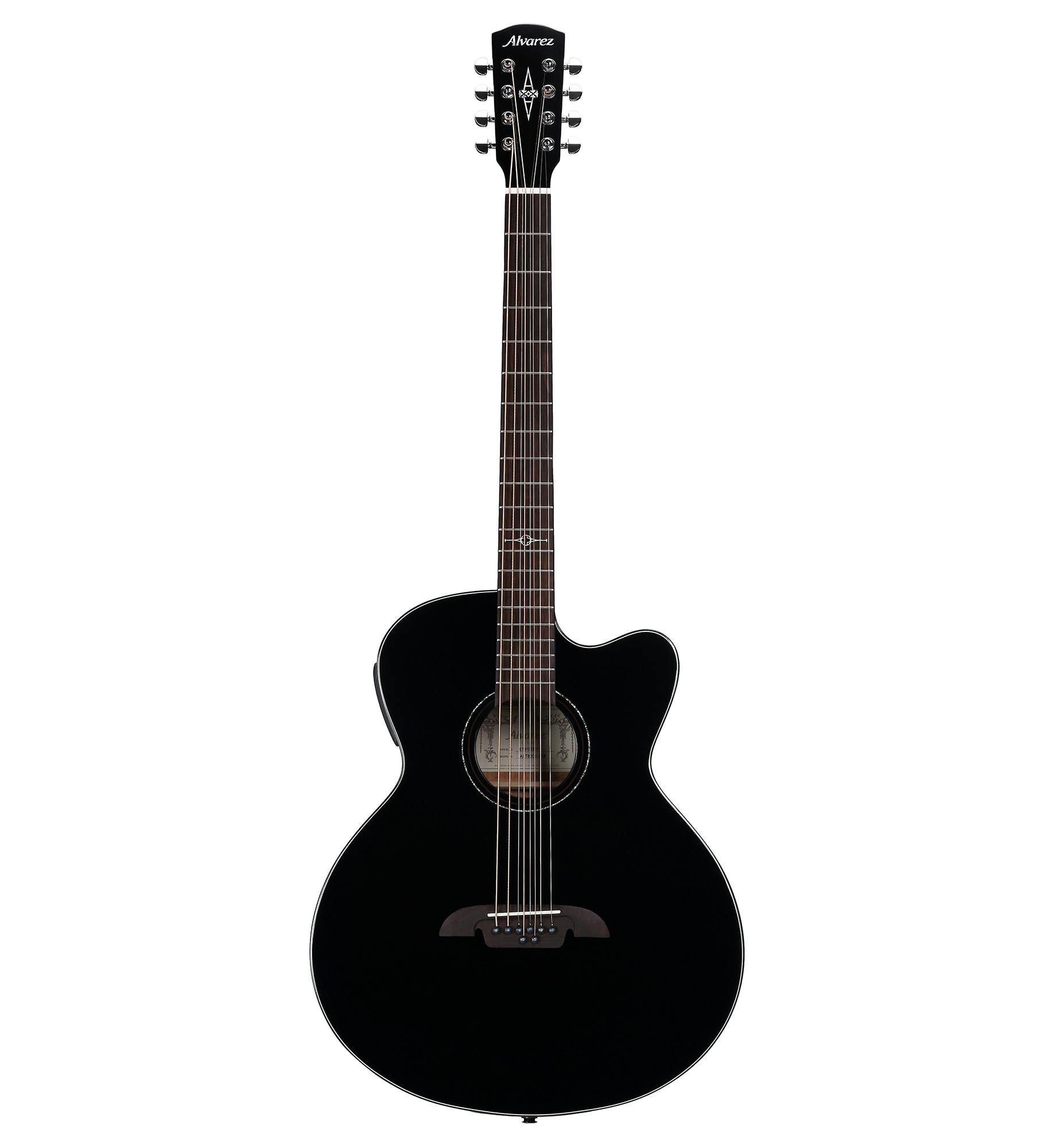 Alvarez Artist ABT60CE-8BK 8-String Baritone Electro Acoustic in Black with Cutaway - 376997-ABT60CE-8BK_Front.jpg