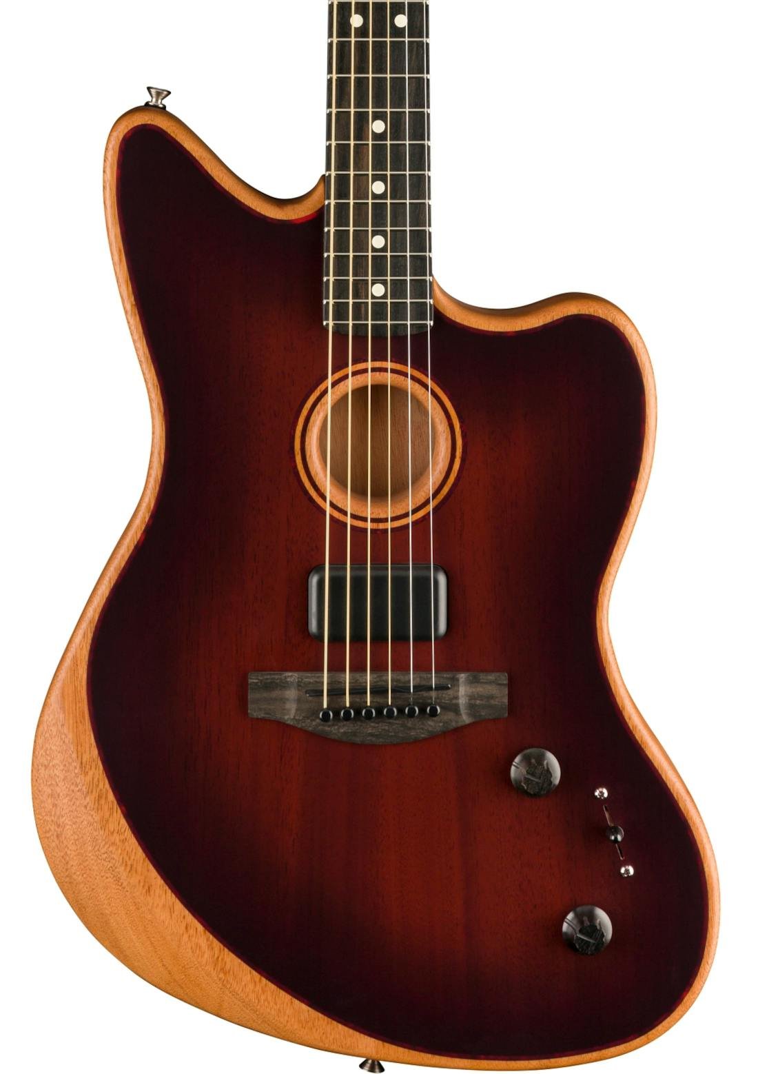 Fender Acoustasonic Jazzmaster All-Mahogany Guitar in Bourbon