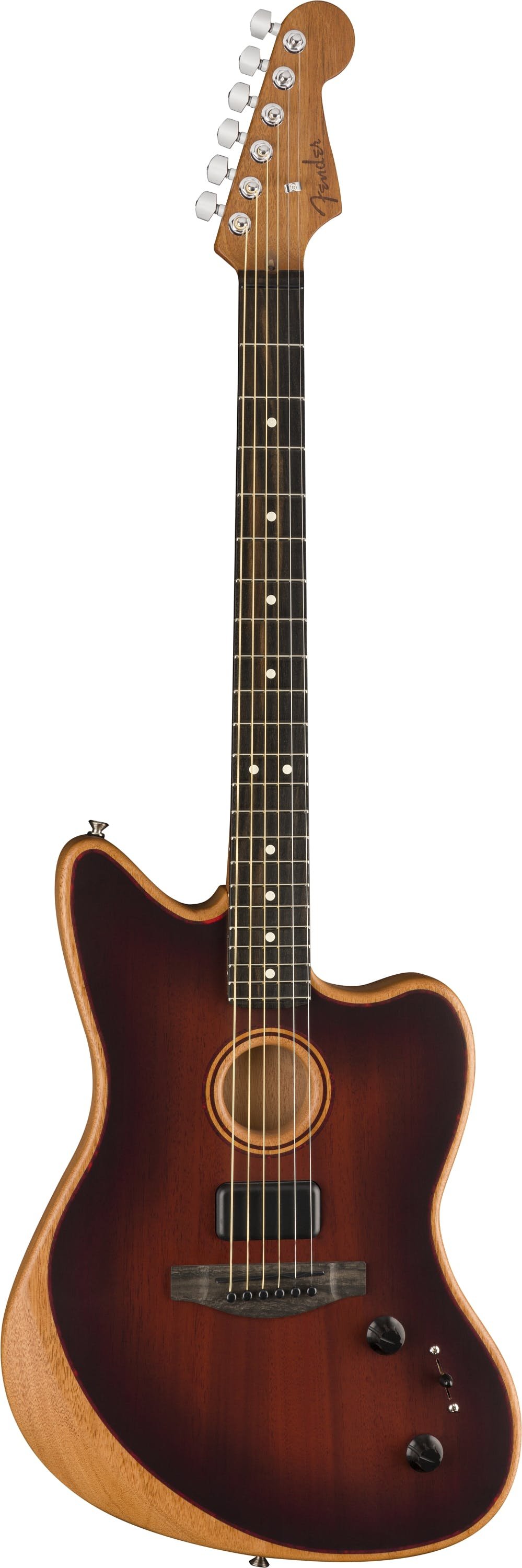 Fender Acoustasonic Jazzmaster All-Mahogany Guitar in Bourbon