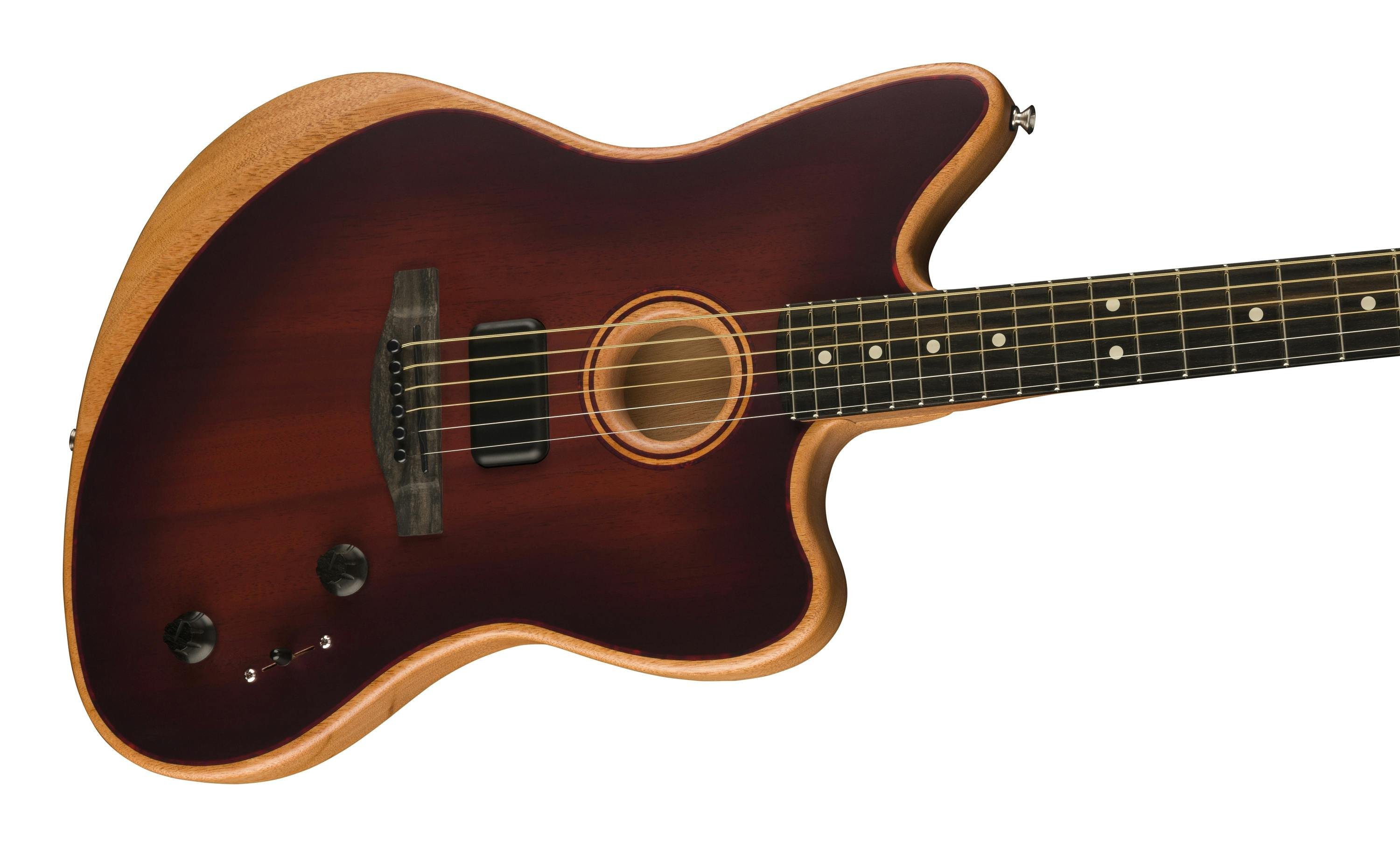 Fender Acoustasonic Jazzmaster All-Mahogany Guitar in Bourbon