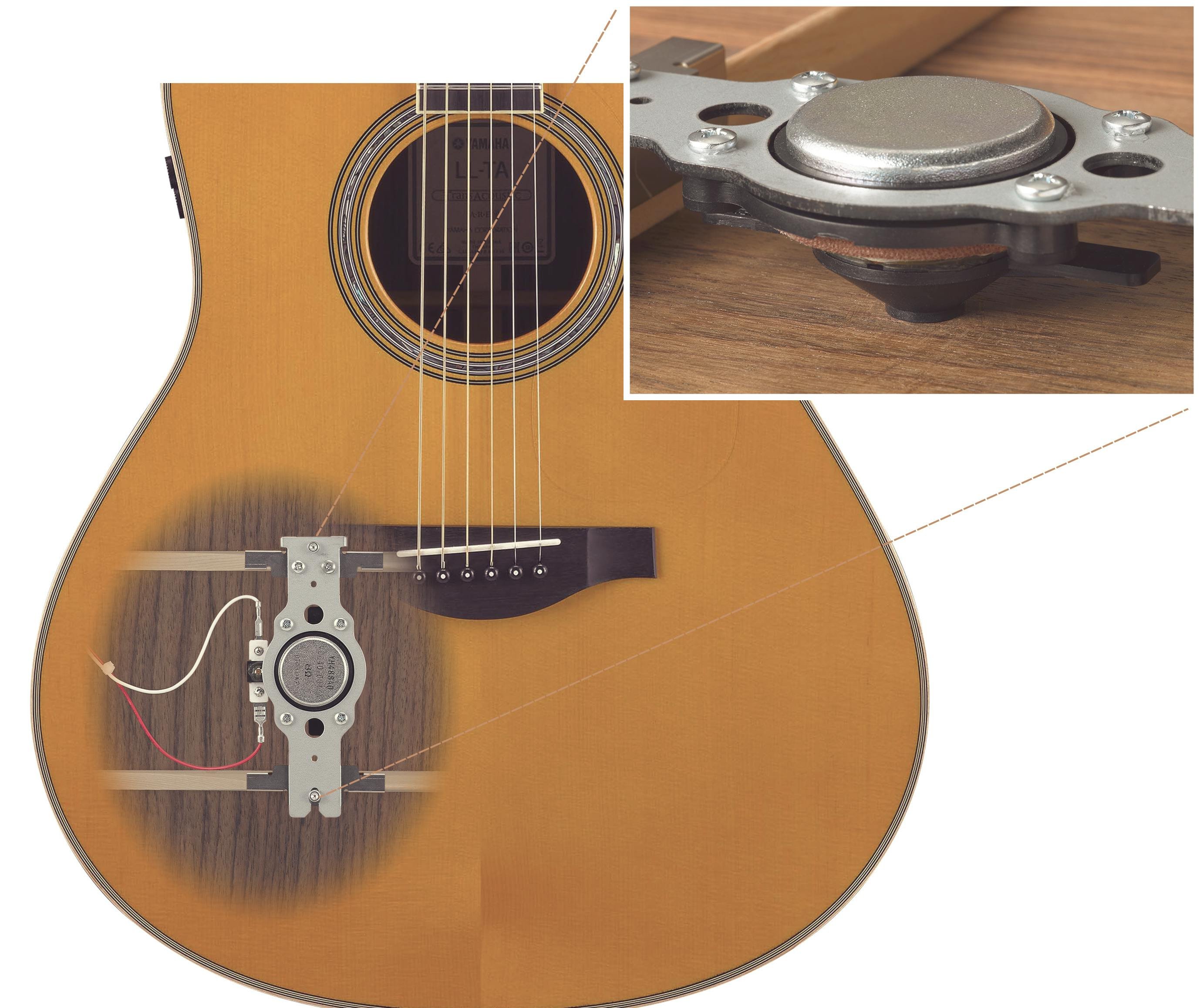 Yamaha LL-TA TransAcoustic in Brown Sunburst - 107601-LLTA_actuator_close-up.jpg