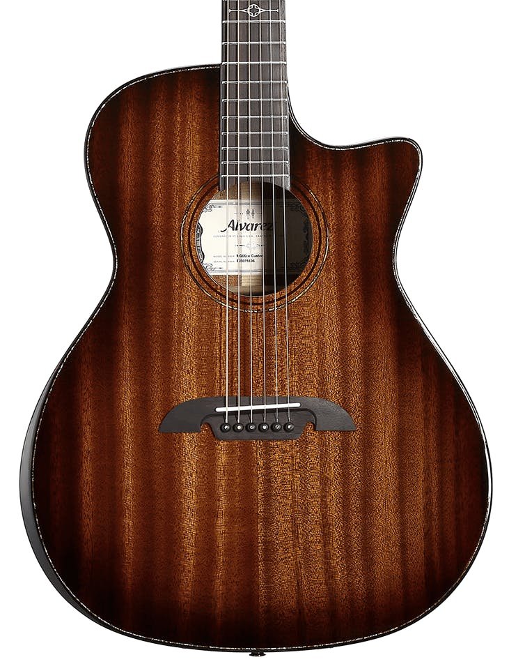 Alvarez Masterworks MGA66CE Grand Auditorium Electro-Acoustic in Shadowburst - MGA66CEHFARSHB-Alvarez-Masterworks-Grand-Auditorium-Cutaway-&-Bevels-Mahogany-top-back-Shadowburst-LR-Baggs-HiFi-Hero.jpg