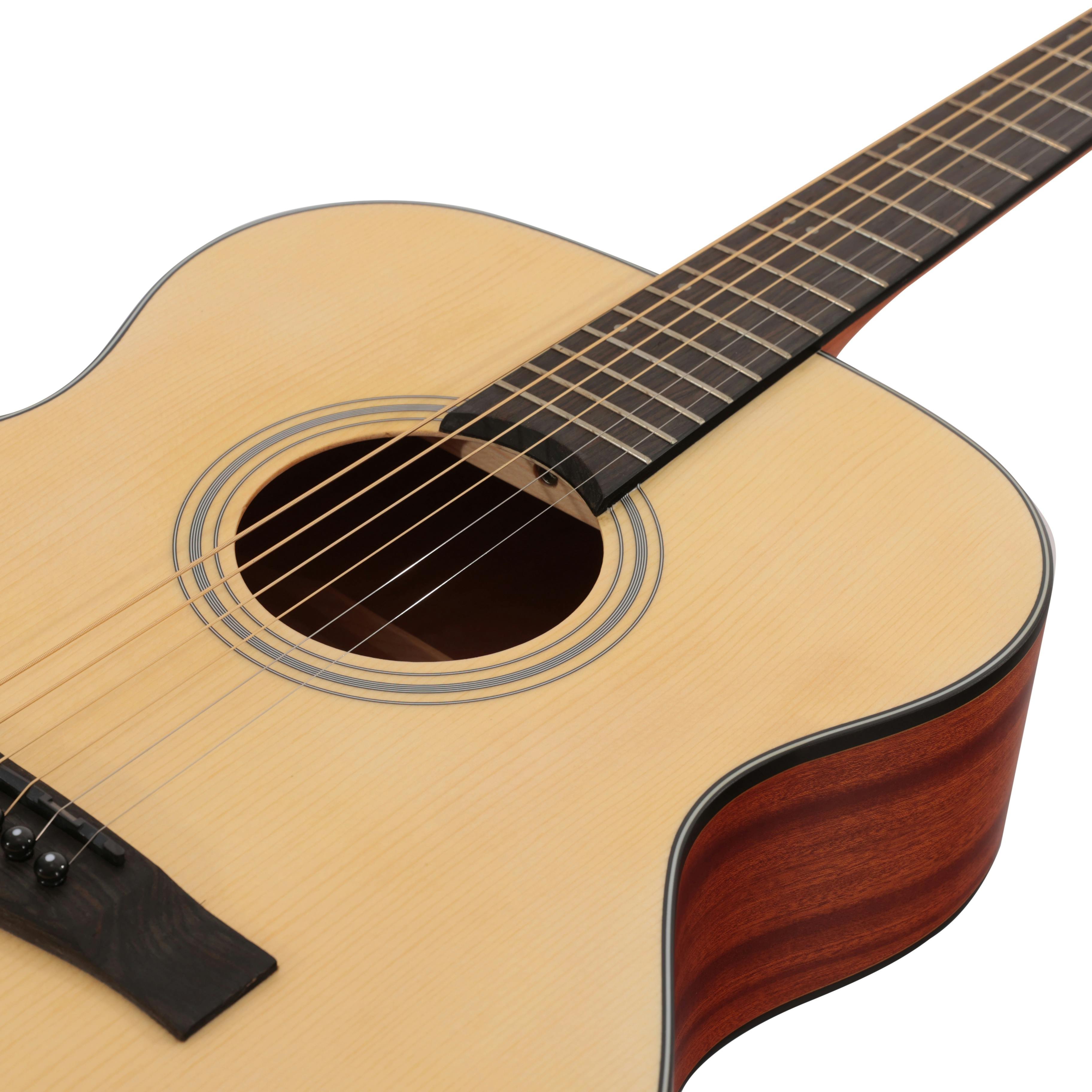 EastCoast G1 Grand Auditorium Satin Natural Spruce Laminate Top - EC-G1-NTS-EastCoast-G1-Acoustic-Guitar-Soundhole.jpg