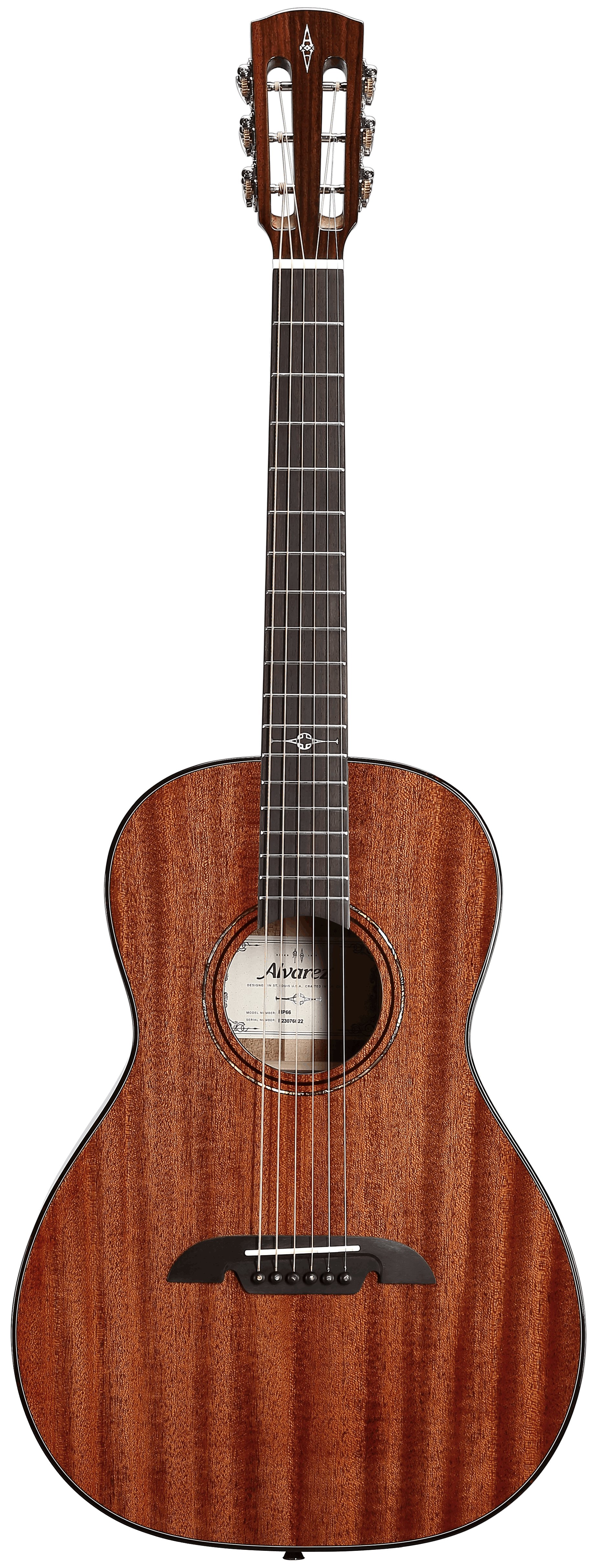 Alvarez Masterworks MP66 Parlour Acoustic Guitar in Natural - MP66-Alvarez-Masterworks-Parlor-Mahogany-top-back-Natural-LR-Baggs-HiFi-Front.jpg