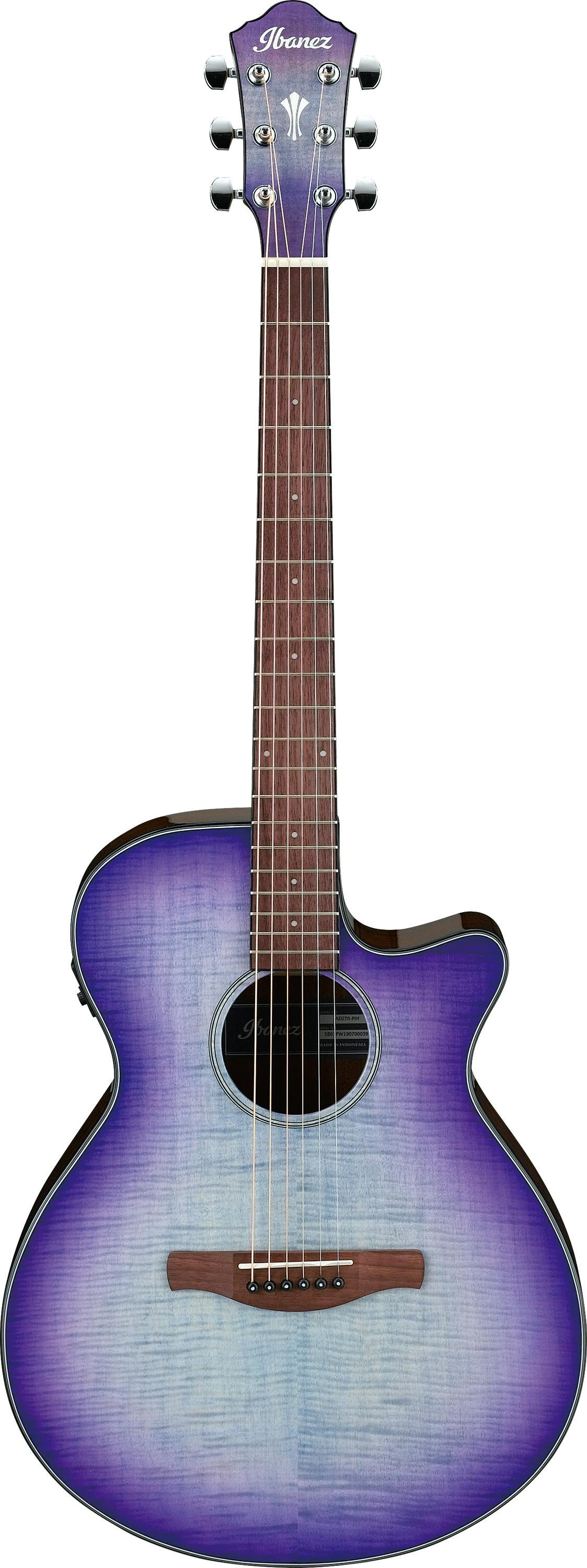 Ibanez AEG70-PIH Electro Acoustic Guitar in Purple Iris Burst High Gloss - AEG70-PIH-2.jpg