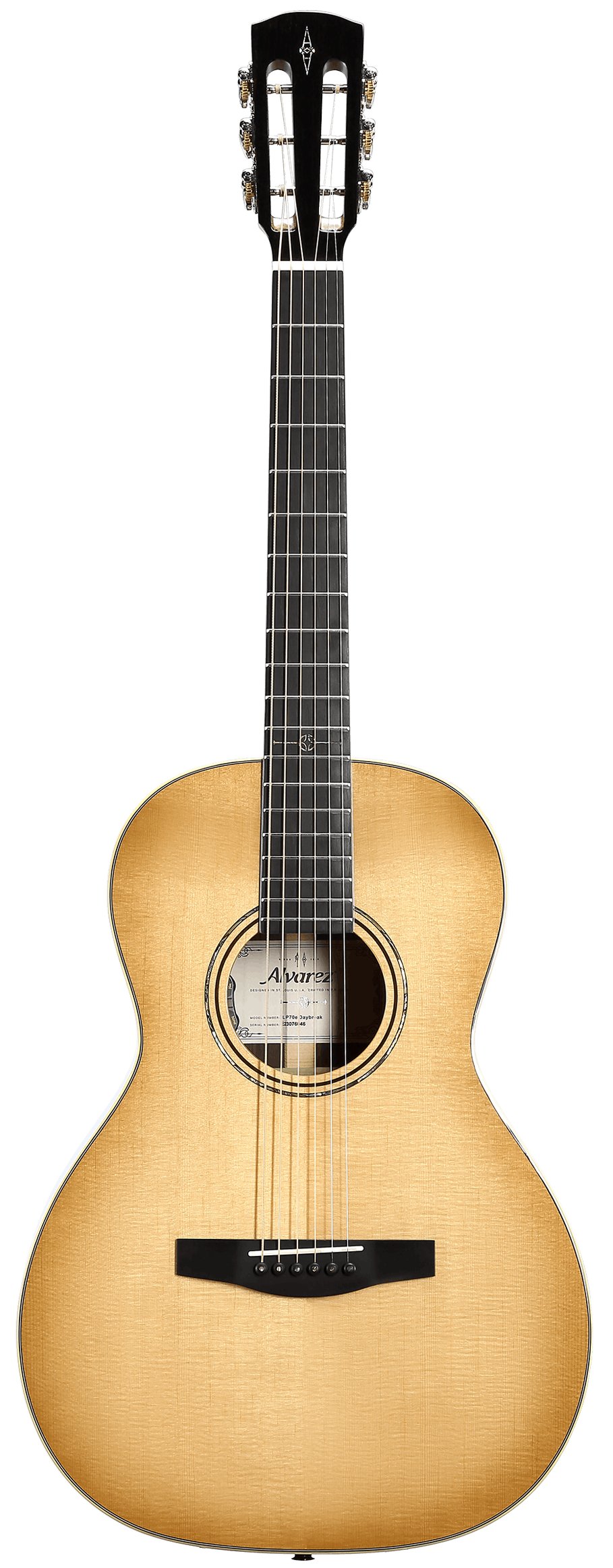 Alvarez Laureate LP70E Parlour Electro-Acoustic in Daybreak - LP70EHFDB-Alvarez-Laureate-Parlor-Spruce-topRosewood-back-Daybreak-LR-Baggs-HiFi-Front.jpg
