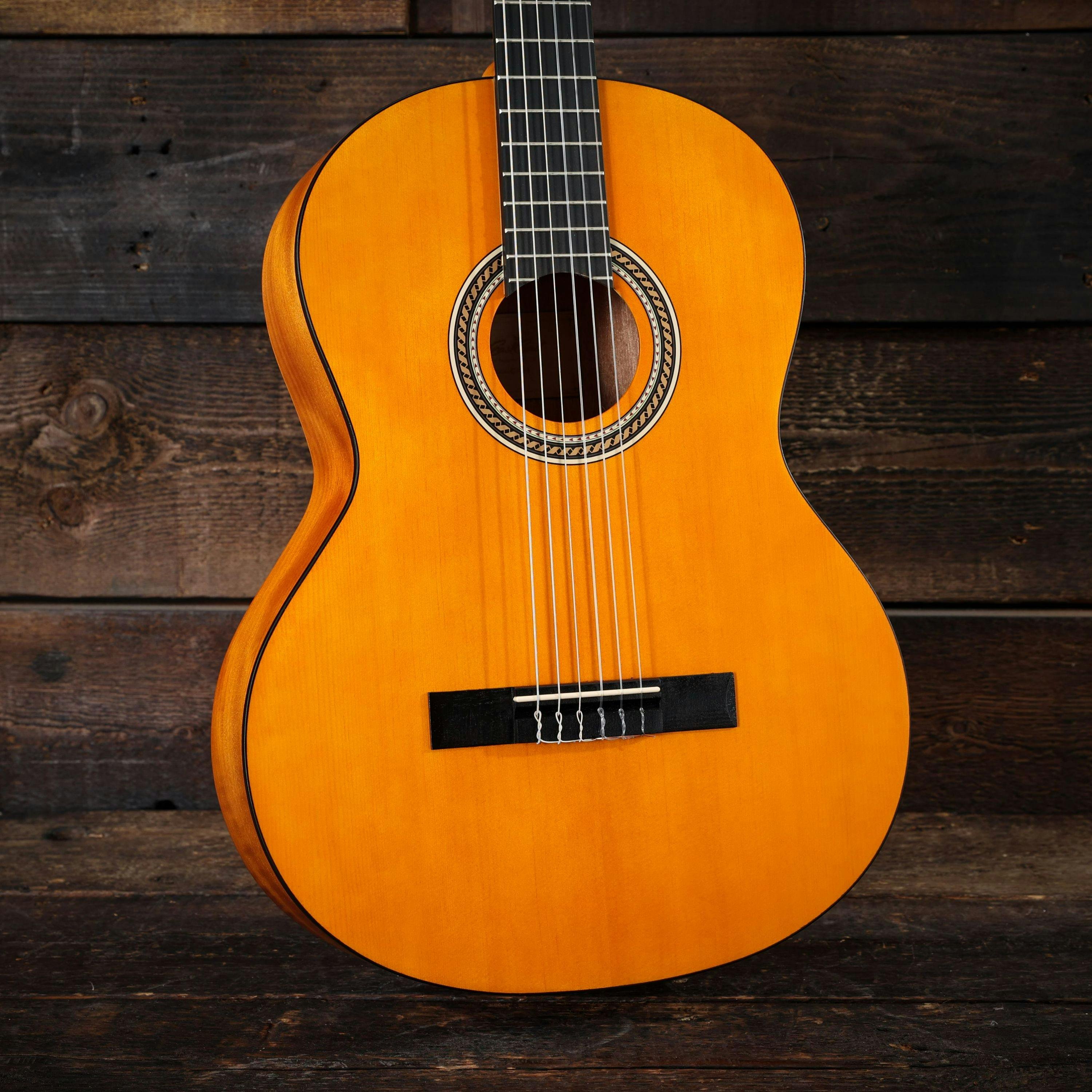 EastCoast 4/4 Full Size Deluxe Classical Nylon String Acoustic Guitar With Gig Bag - 479447-EastCoast C1 44 Size Classical Guitar in Natural wood background.jpg
