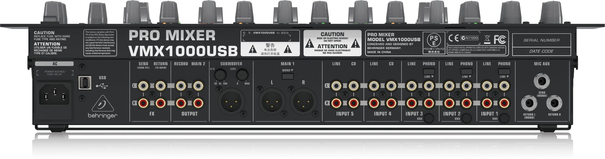 Behringer VMX1000USB 7-Channel DJ Mixer and USB Interface