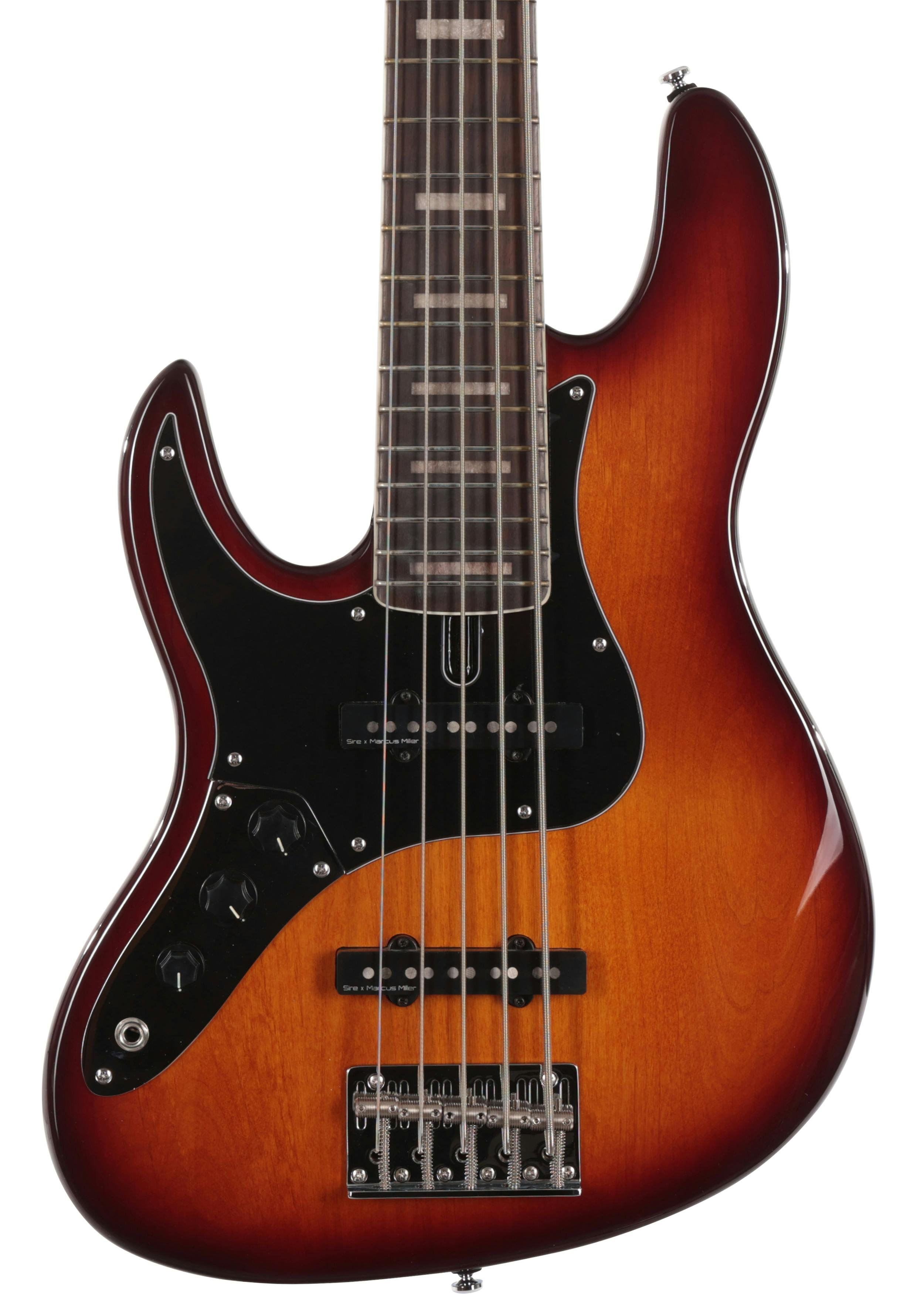 Sire Marcus Miller V5 24 Fret Left Handed 5-String Bass Guitar in Tobacco Sunburst - SIRELH24V55TS-Sire-V5-24-Fret-Left-Handed-5-String-Bass-Tobacco-Sunburst-Body.jpg
