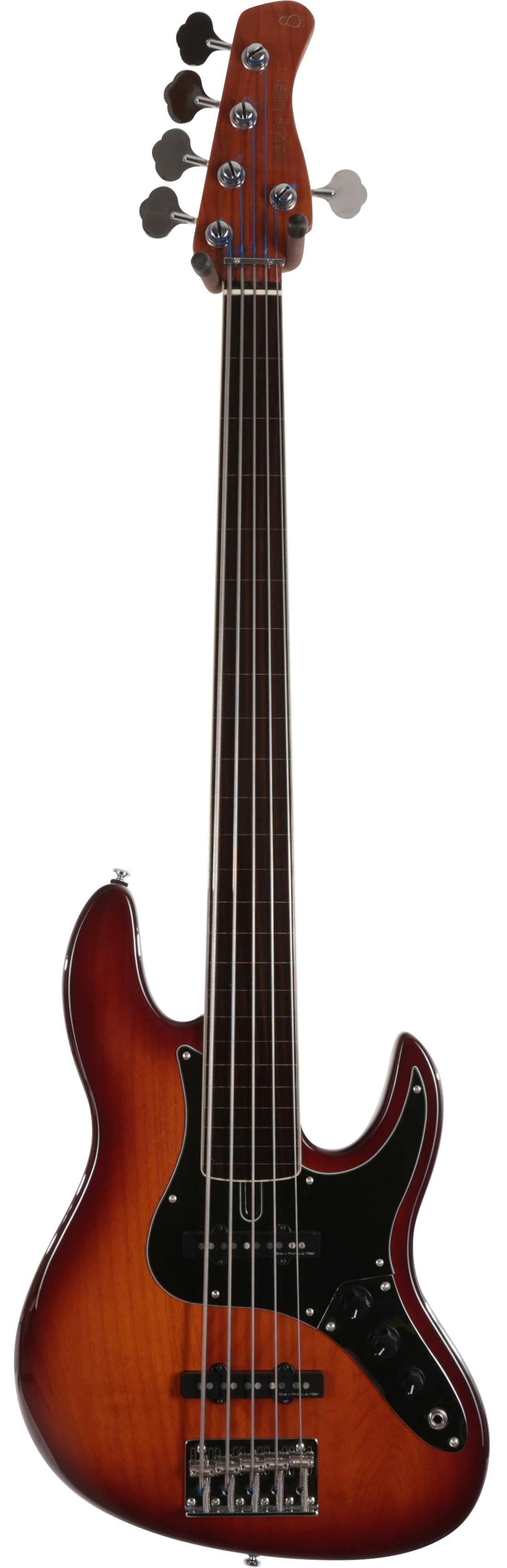 Sire Marcus Miller V5 24 Fret 5-String Fretless Bass Guitar in Tobacco Sunburst - SIREFL24V55TS-Sire-V5-24-Fret-5-String-Fretless-Bass-Tobacco-Sunburst.jpg