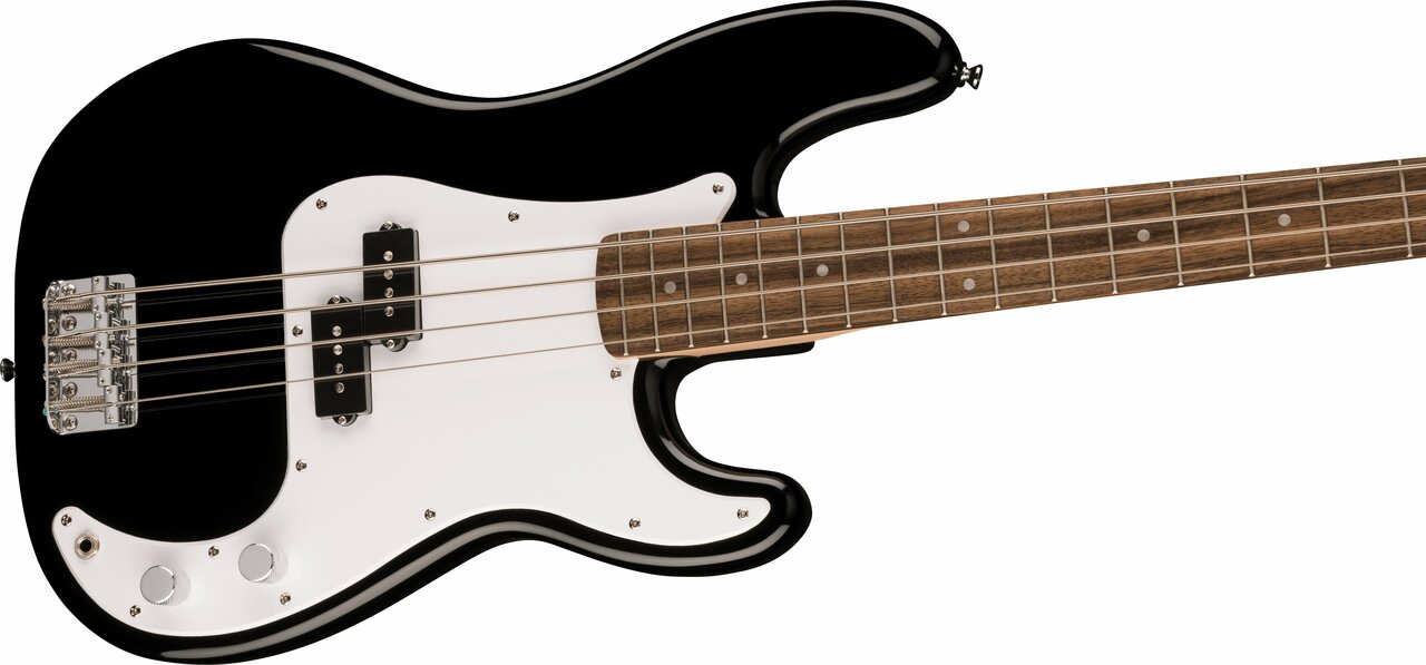Squier Sonic Precision Bass Guitar in Black - 0373900506-Squier-Sonic-Precision-Bass-Guitar-Black-Angle.jpg
