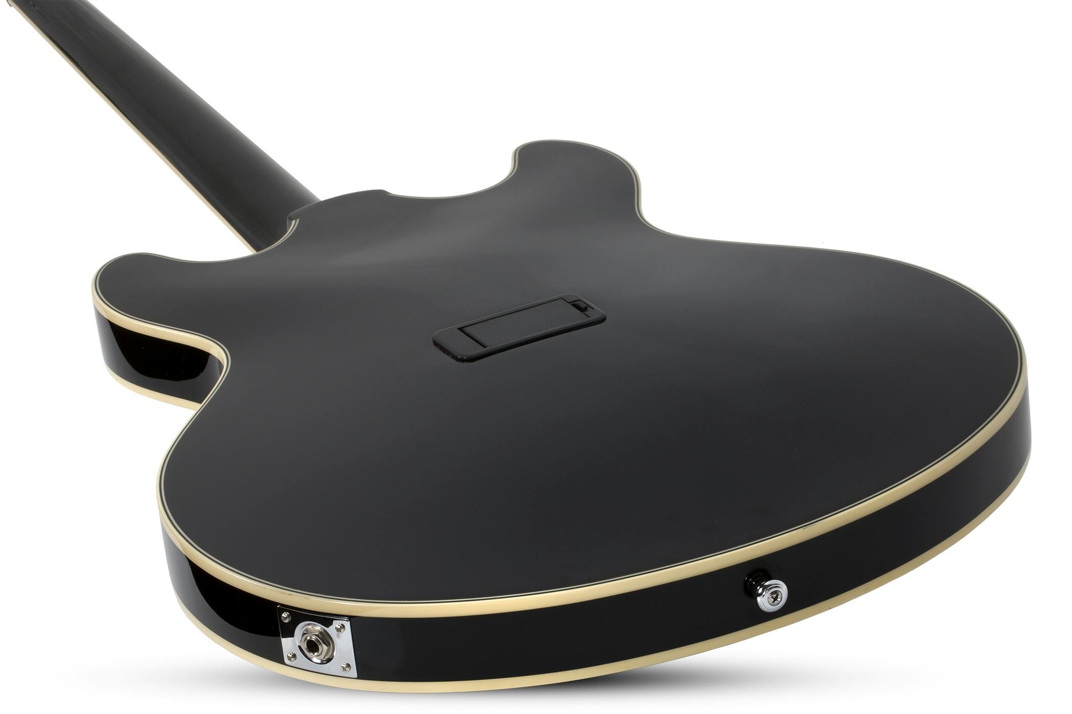 Schecter Corsair Semi-Hollow Bass Guitar in Gloss Black - 429742-CORSAIR BASS BLK BODY BACK.jpg