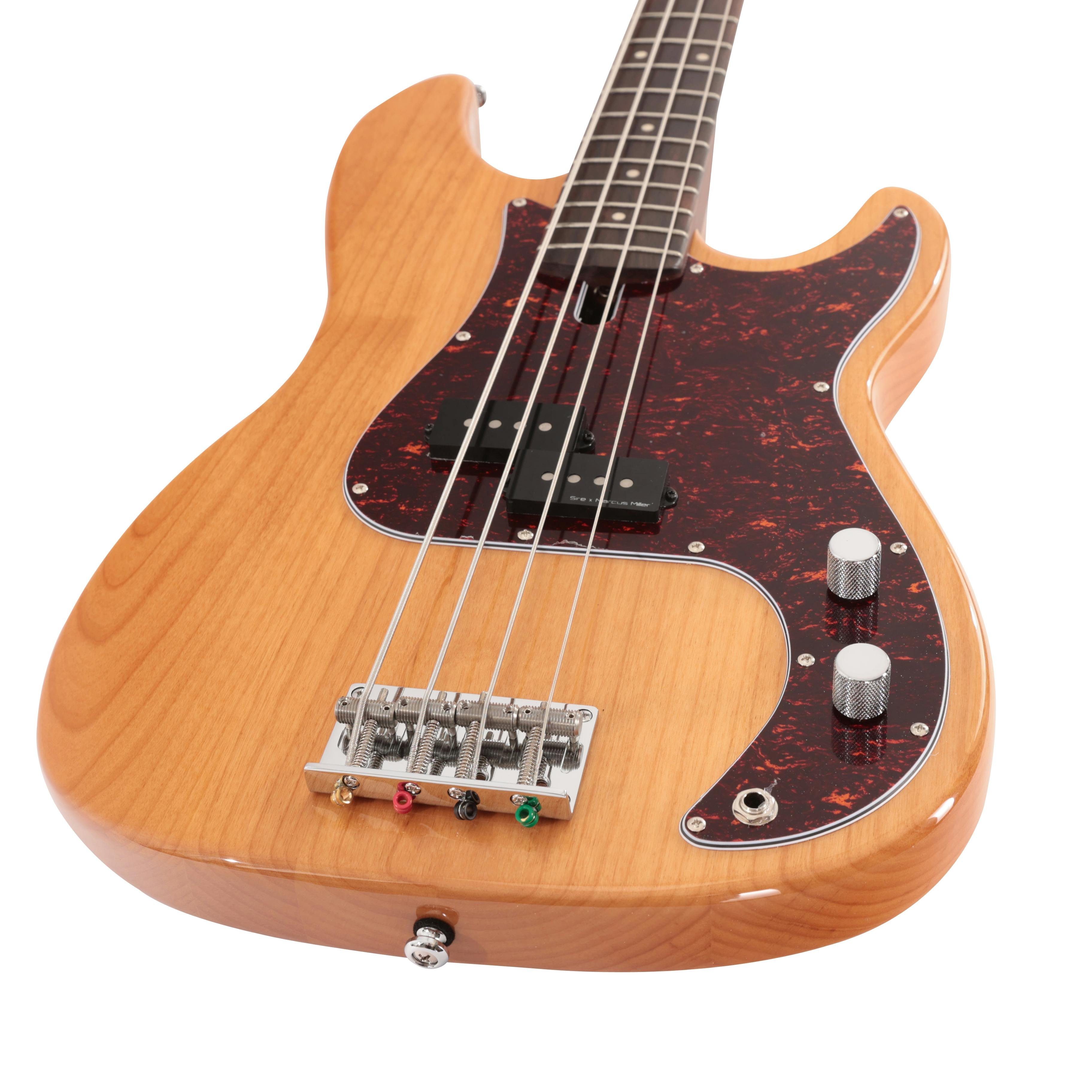 Sire Marcus Miller P5R Alder 4-String Bass Guitar in Natural - SIREP5RA4NT-Sire-P5R-Alder-4-String-Bass-Natural-Angle.jpg