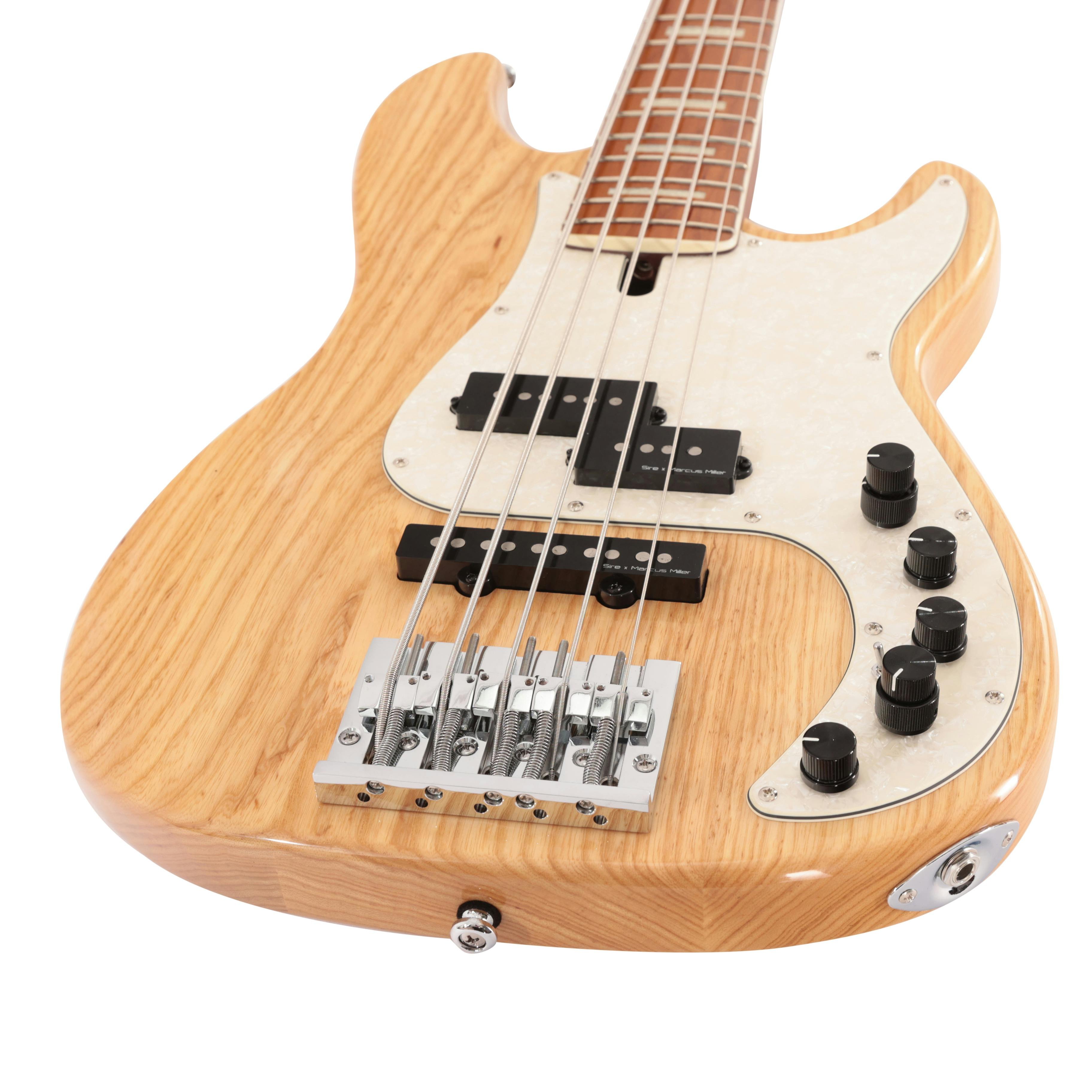 Sire Marcus Miller P8 Swamp Ash 5-String Bass Guitar in Natural - SIREP8AW5NT-Sire-P8-5-String-Bass-Natural-Angle.jpg