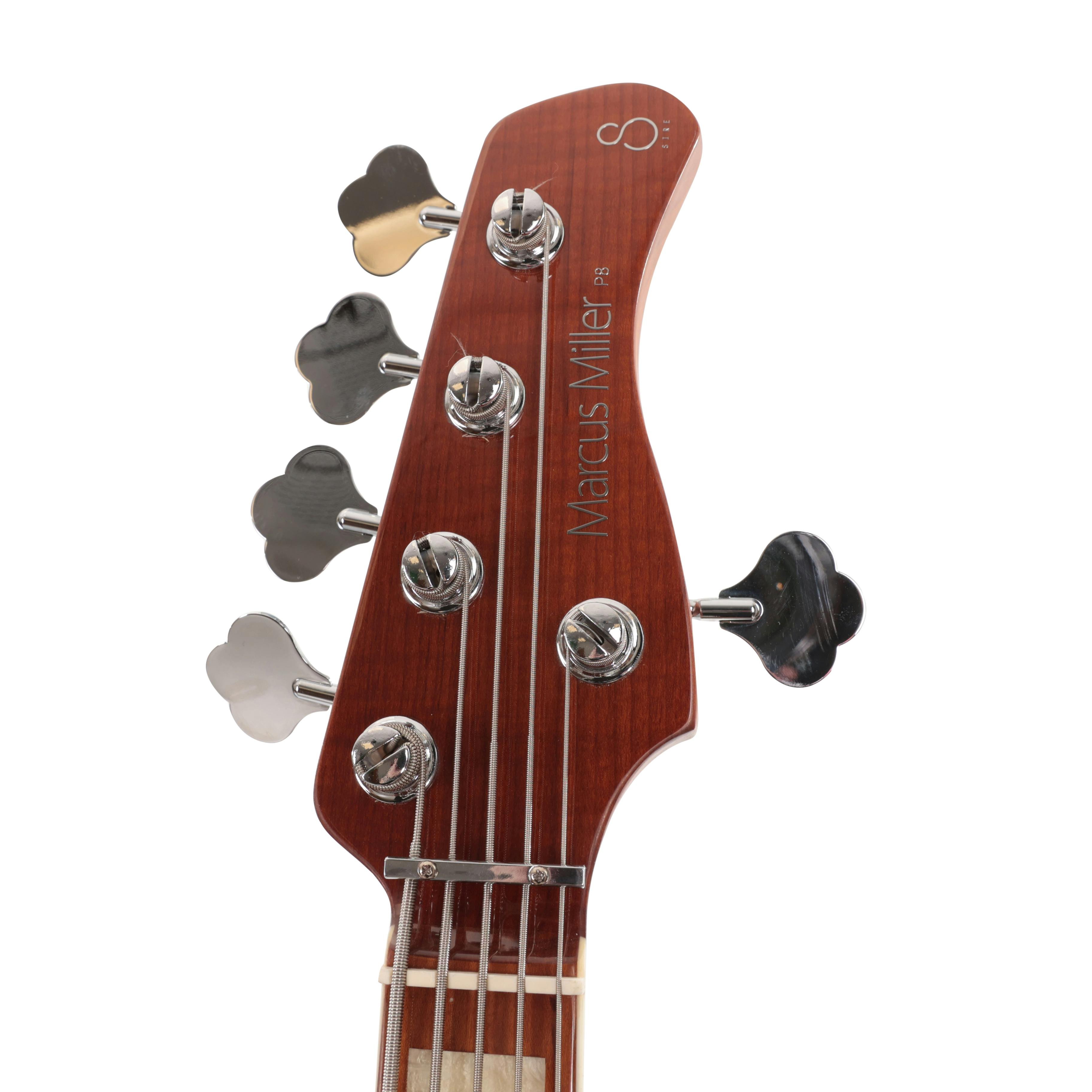Sire Marcus Miller P8 Swamp Ash 5-String Bass Guitar in Natural - SIREP8AW5NT-Sire-P8-5-String-Bass-Natural-Headstock.jpg