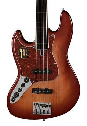 Sire Version 2 Updated Marcus Miller V7 Vintage Alder Left Handed 4-String Fretless Bass Guitar in Tobacco Sunburst - fretless-bass-sire-left-handed.jpg