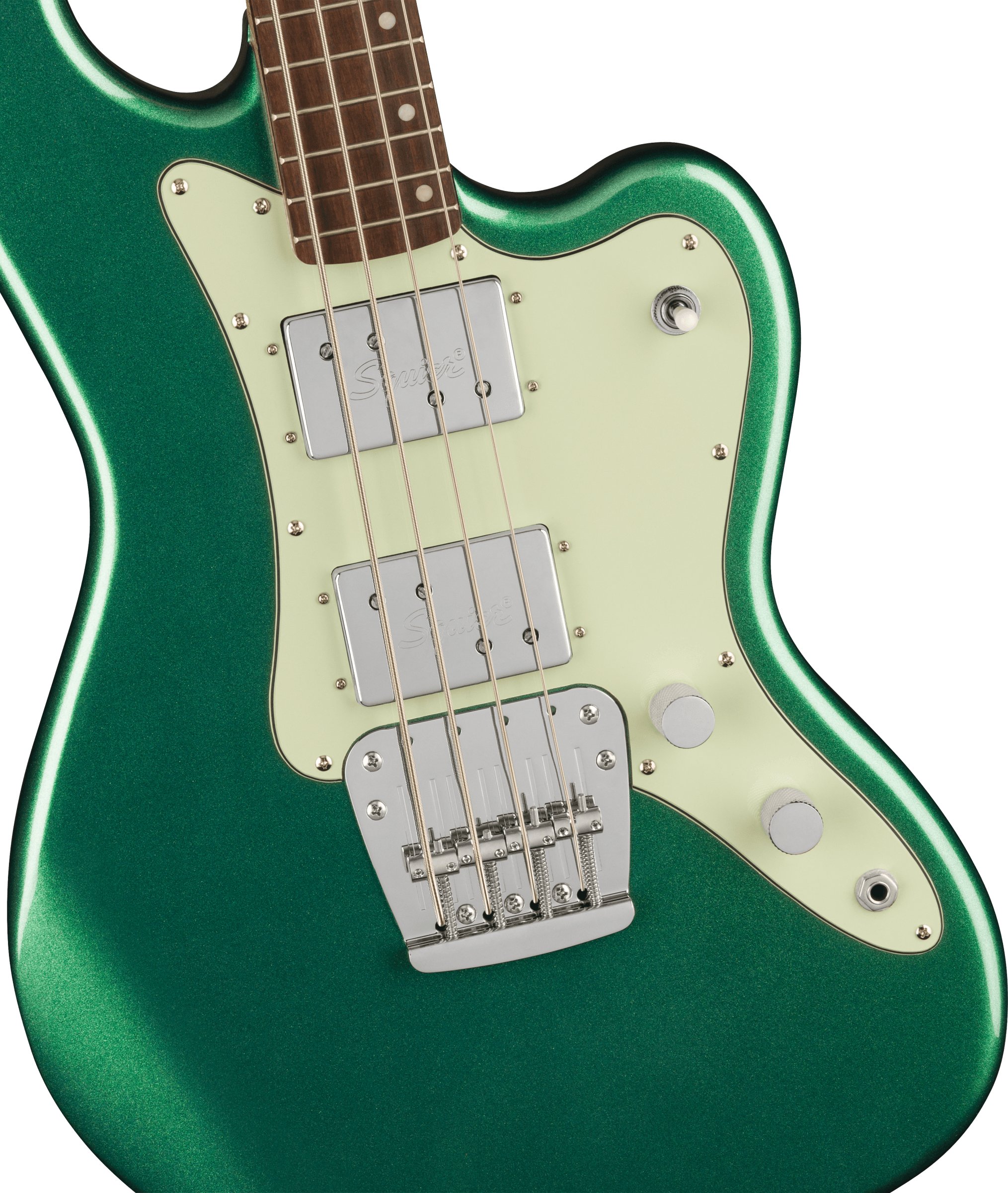 Squier Paranormal Rascal HH Short-Scale Bass Guitar in Sherwood Green - 0377105546-Squier-Paranormal-Rascal-Bass-HH-Sherwood-Green-Pickups.jpg