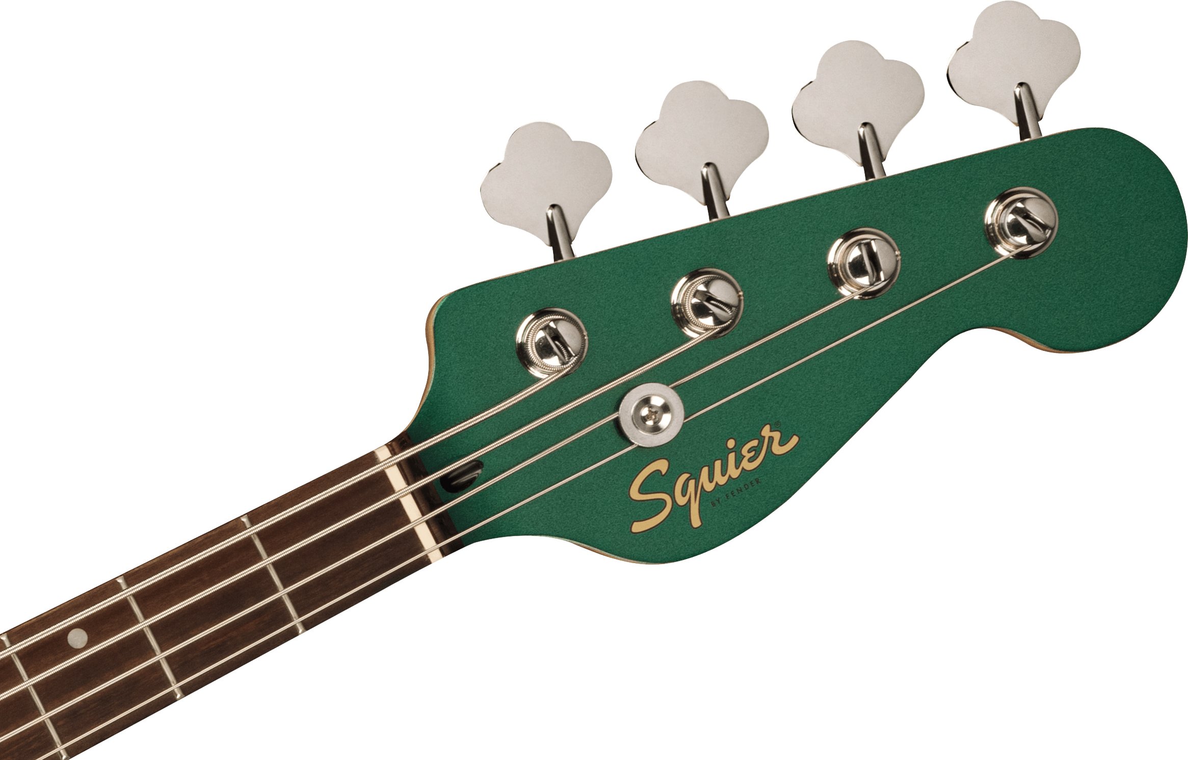 Squier Paranormal Rascal HH Short-Scale Bass Guitar in Sherwood Green - 0377105546-Squier-Paranormal-Rascal-Bass-HH-Sherwood-Green-Headstock.jpg