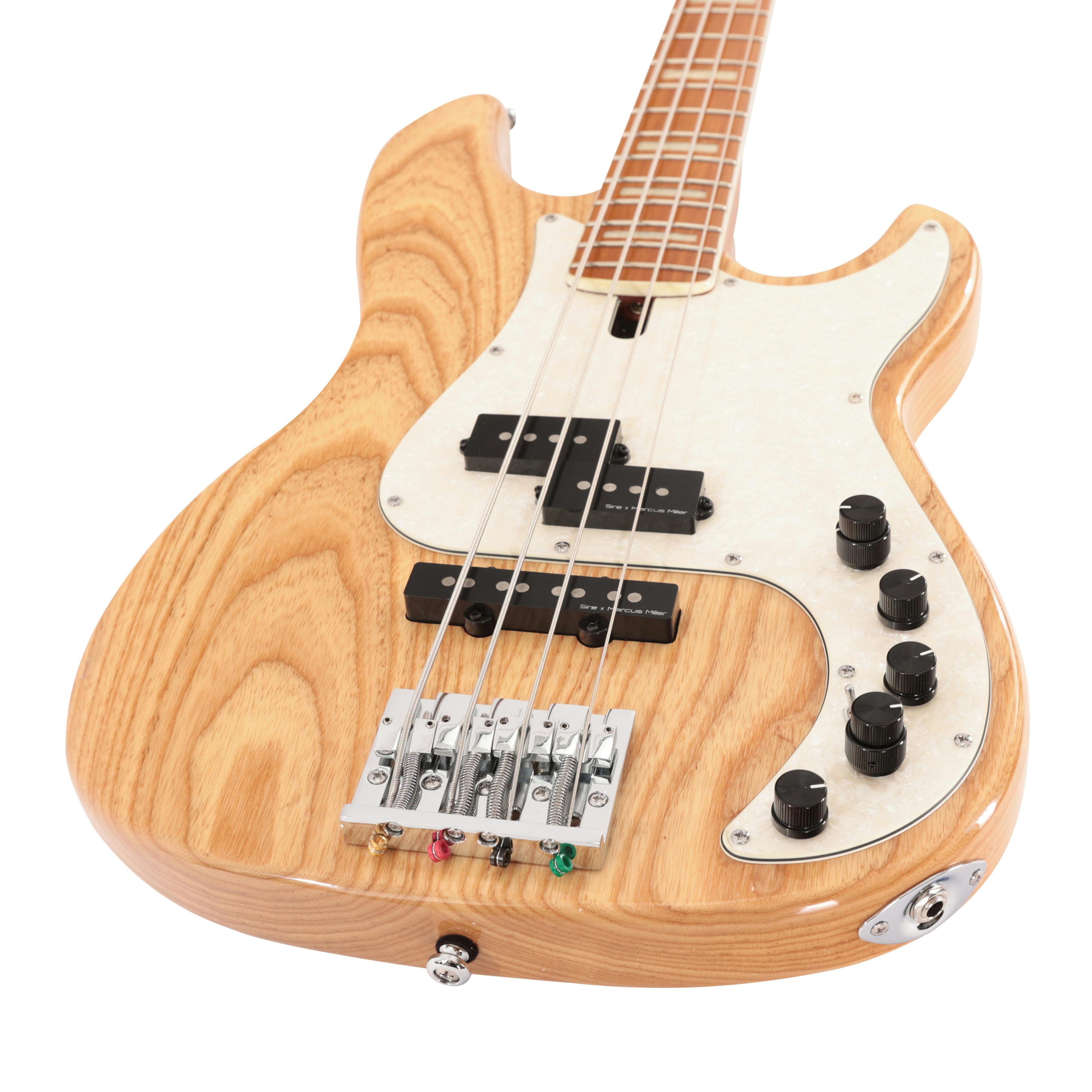 Sire Marcus Miller P8 Swamp Ash 4-String Bass Guitar in Natural - SIREP8AW4NT-Sire-P8-4-String-Bass-Natural-Angle.jpg