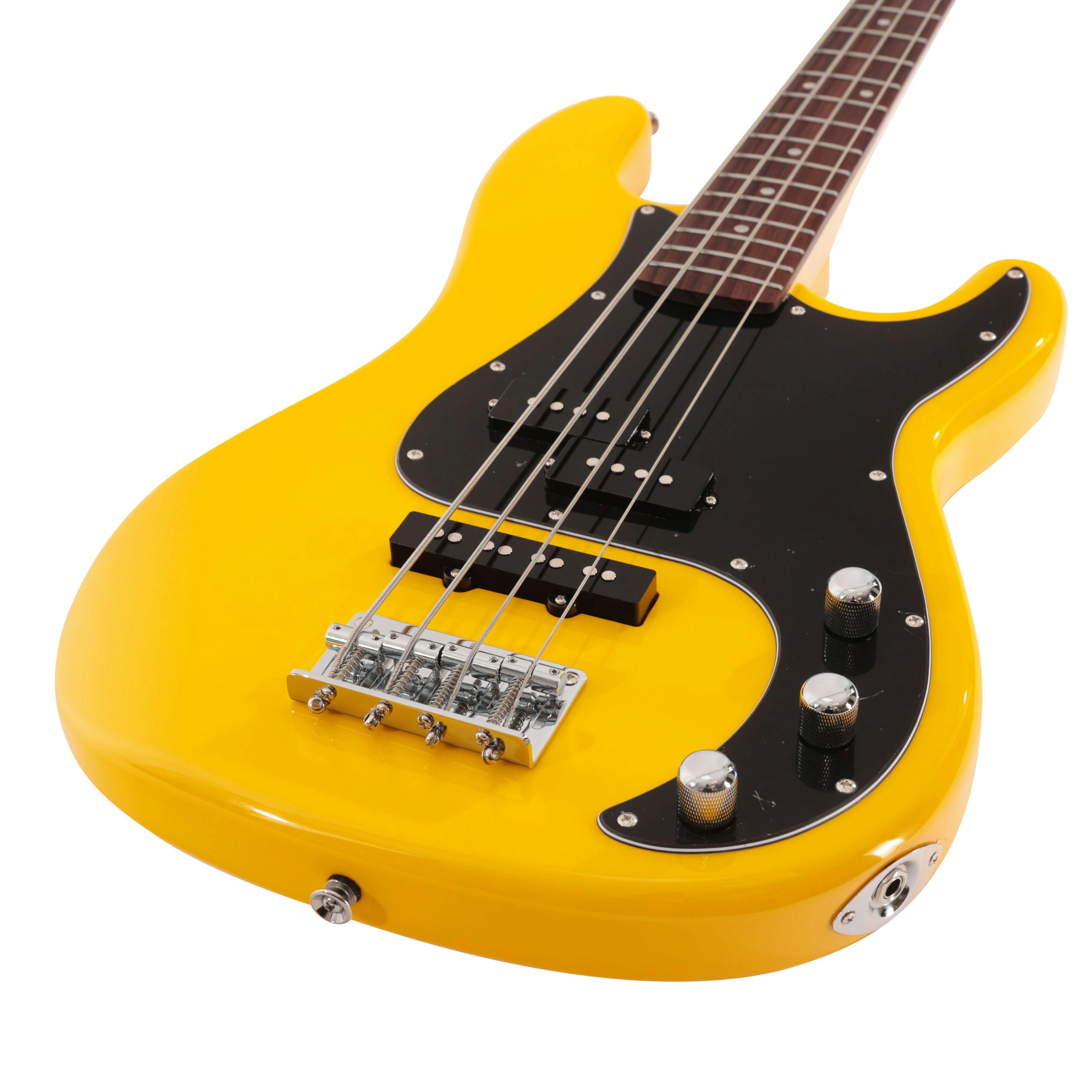 EastCoast PJ4 Electric Bass Guitar in Yellow Black Guard Rosewood Fretboard - EC-PJ4-YL-Eastcoast-PJ4-Electric-Bass-Guitar-in-Yellow-Body.jpg