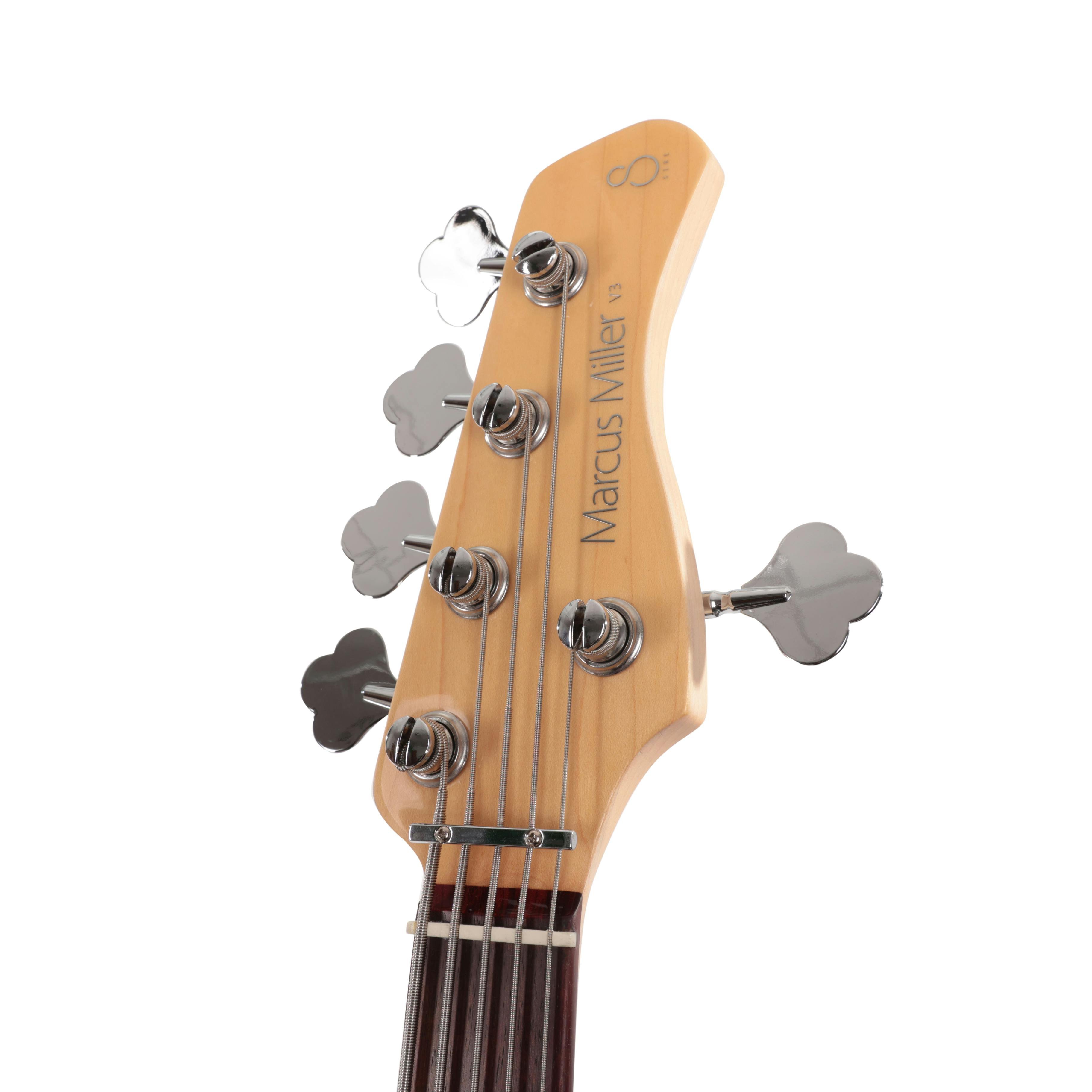 Sire Marcus Miller V3P Passive 5-String Bass Guitar in Tobacco Sunburst - SIREV3P5TS-Sire-V3P-Passive-5-String-Bass-Tobacco-Sunburst-Headstock.jpg