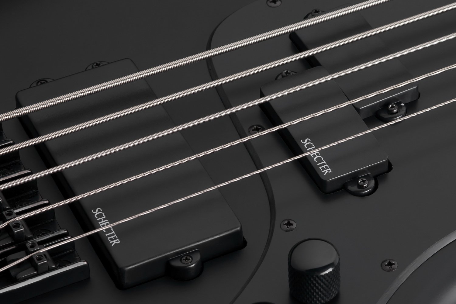 Schecter Stiletto Stealth 5-String Bass Guitar in Satin Black - STILETTO STEALTH 5 SBK PICKUPS.jpg