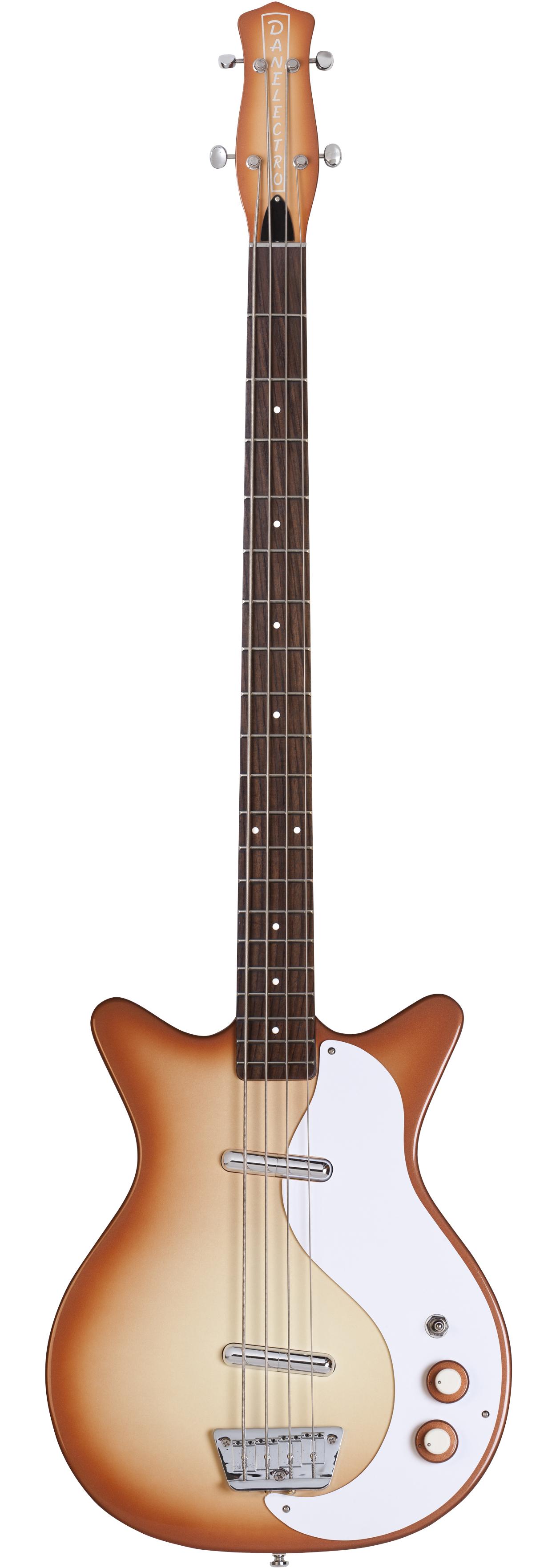 Danelectro 59DC Long Scale Bass Guitar in Copper Burst - 59DCCB-Front.jpg