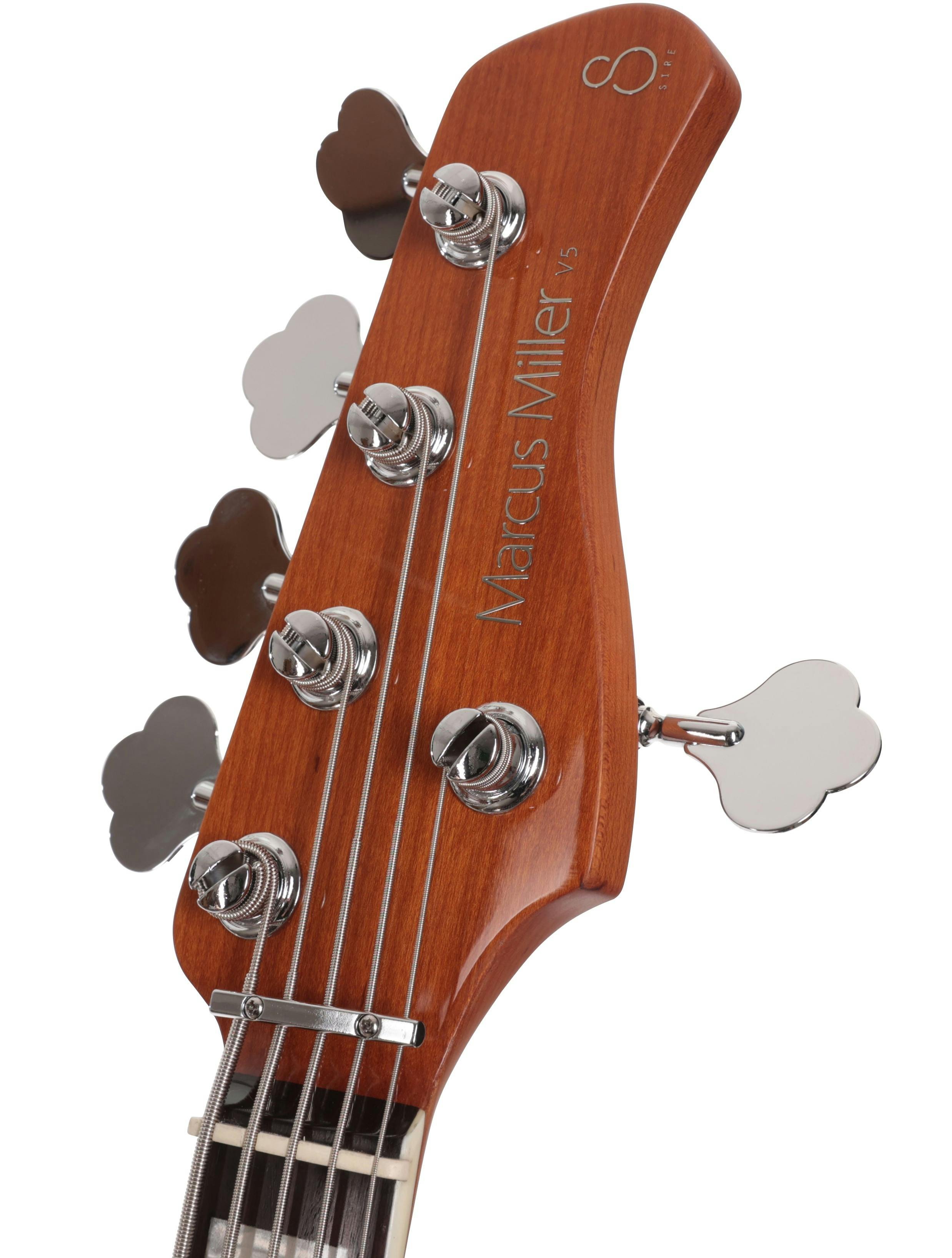Sire Marcus Miller V5 24 Fret 5-String Bass Guitar in Dakota Red - SIRE24V55DRD-Sire-V5-24-Fret-5-String-Bass-Dakota-Red-Headstock.jpg