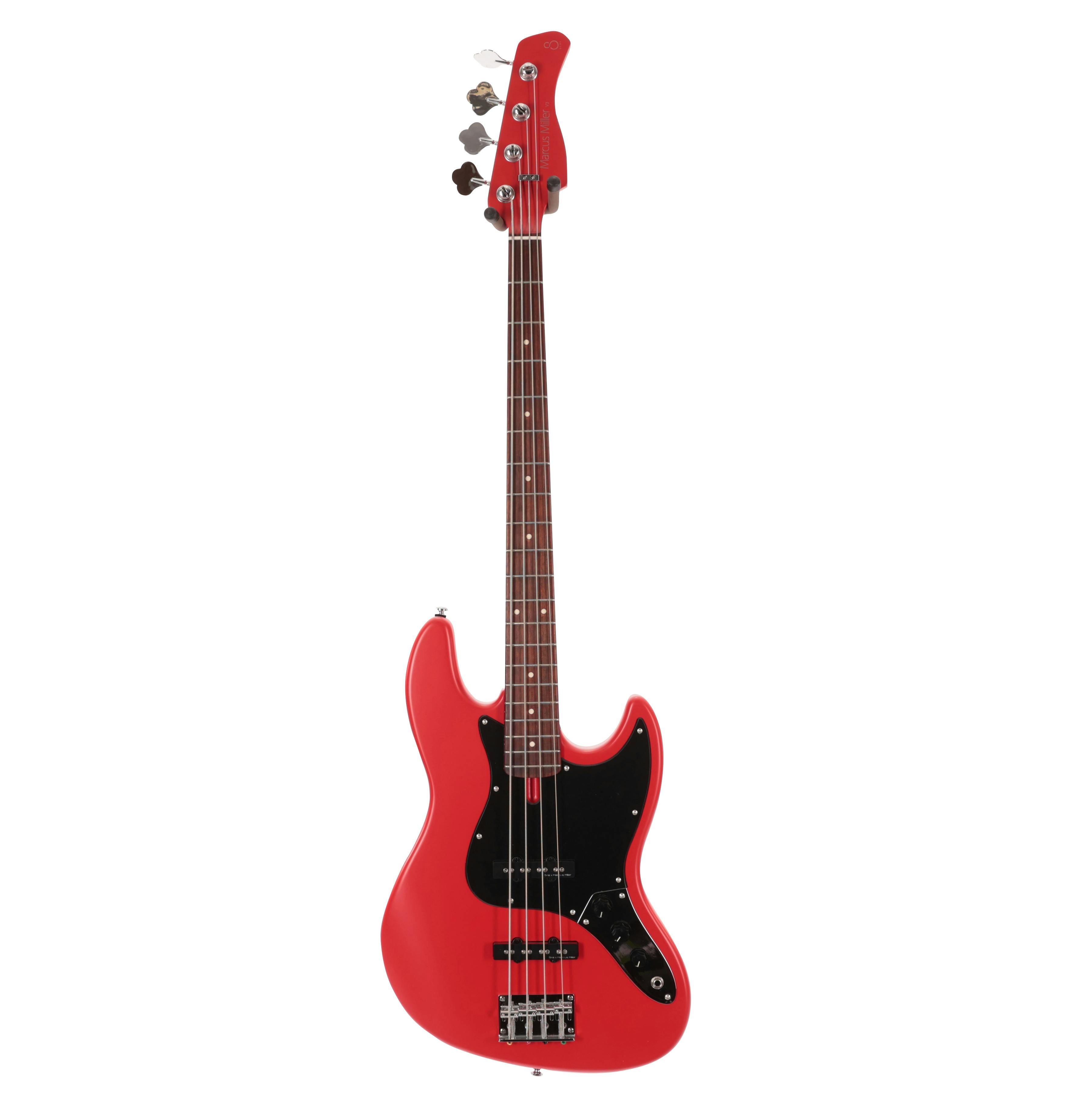Sire Marcus Miller V3P Passive 4-String Bass Guitar in Satin Red - SIREV3P4RS-Sire-V3P-Passive-4-String-Bass-Satin-Red.jpg