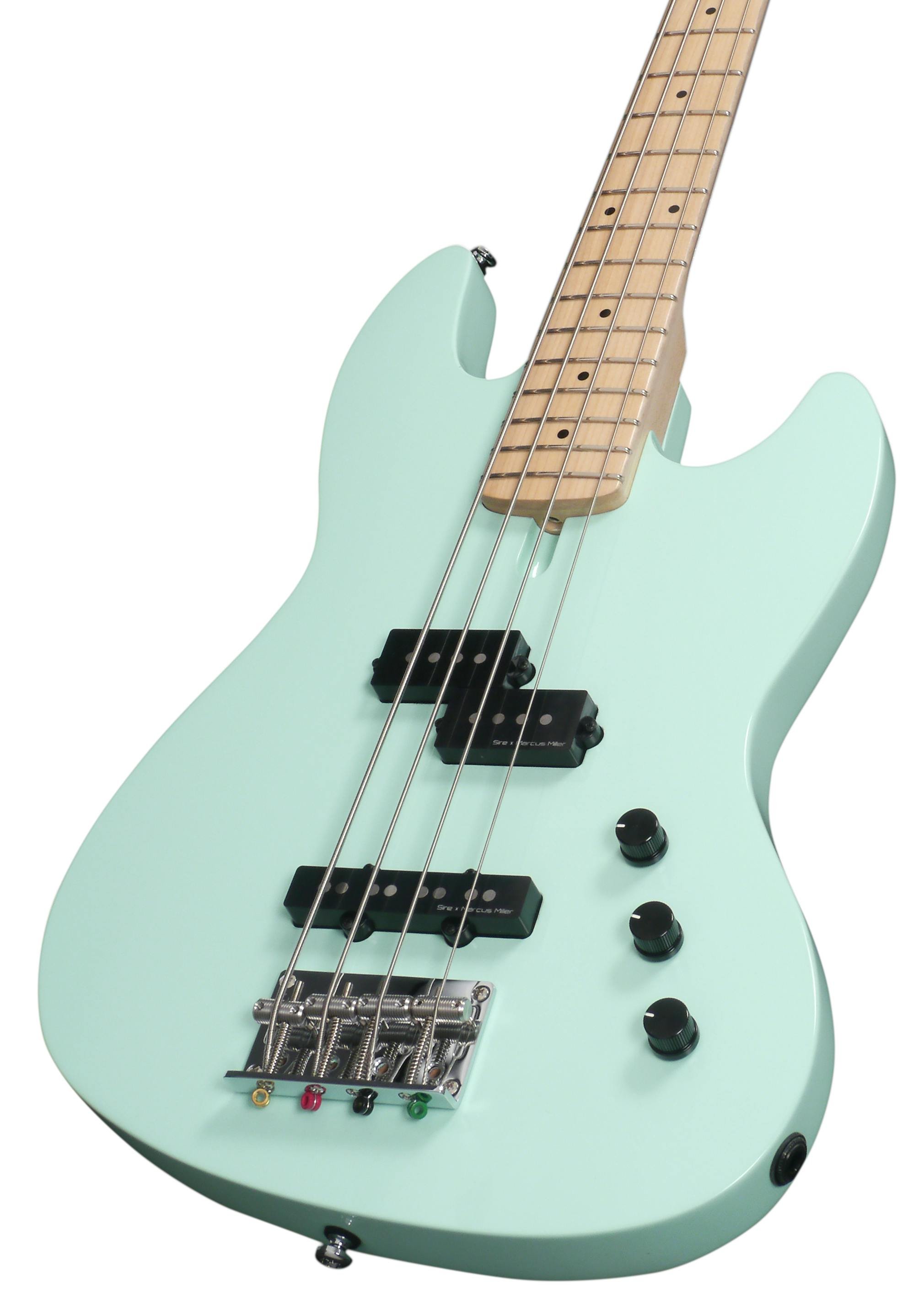 Sire Version 2 Marcus Miller U5 Short Scale Bass Guitar in Mint - VER2U5A4MINT-Sire-U5-Bass-Guitar-Mint-Green-Without-Binding-Body-Angle.jpg