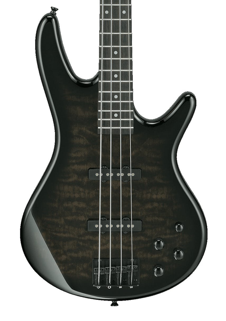 Ibanez GIO SR Series Quilted Maple Top Transparent Black Sunburst - GSR280QA-TKS-giobass112fret.jpg