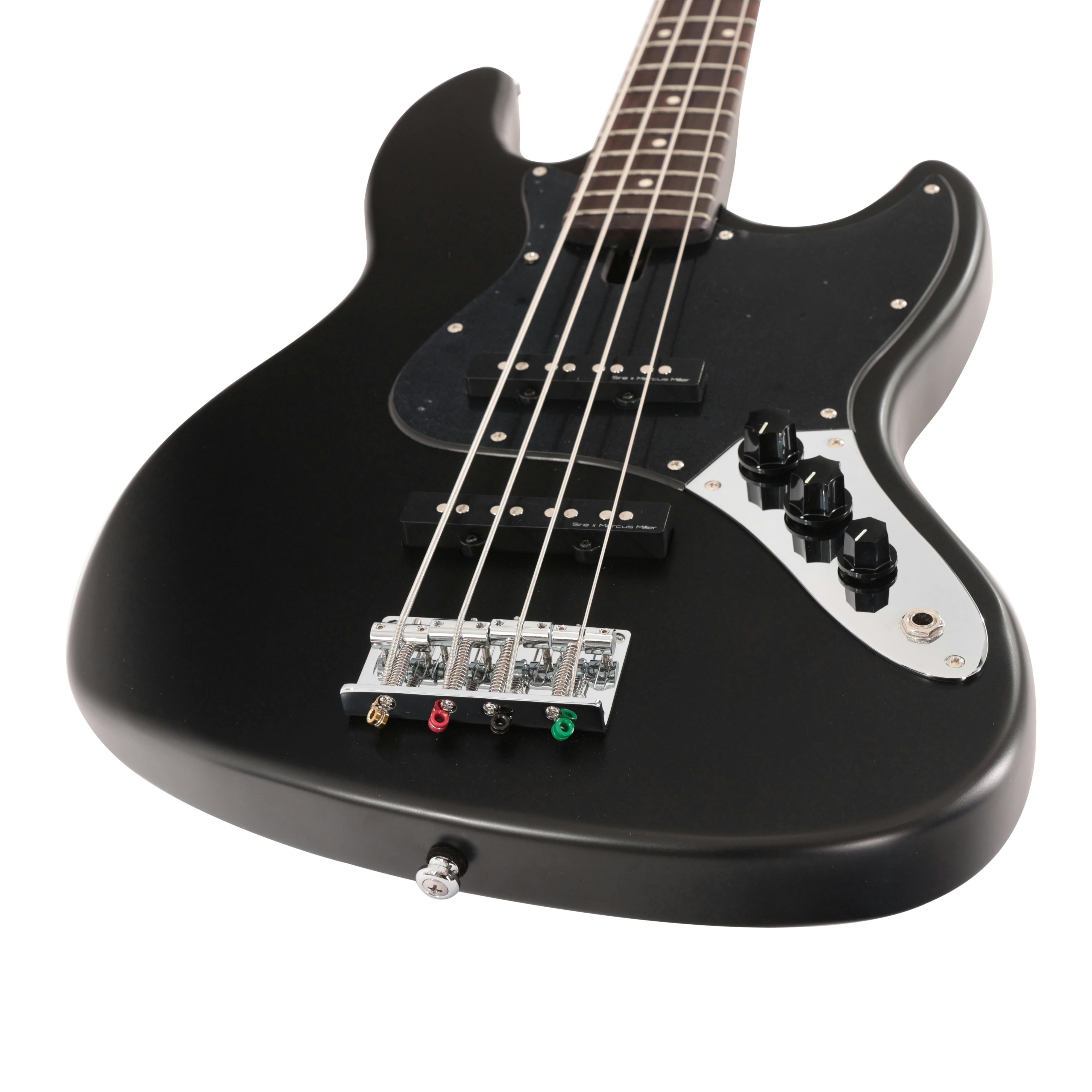 Sire Marcus Miller V3P Passive 4-String Bass Guitar in Satin Black - SIREV3P4BKS-Sire-V3P-Passive-4-String-Bass-Satin-Black-Angle.jpg