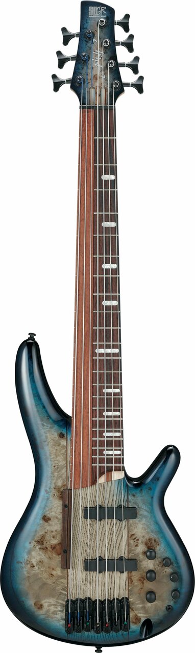 Ibanez SRAS7-CBS Semi-Fretless 7-String Bass Guitar in Cosmic Blue