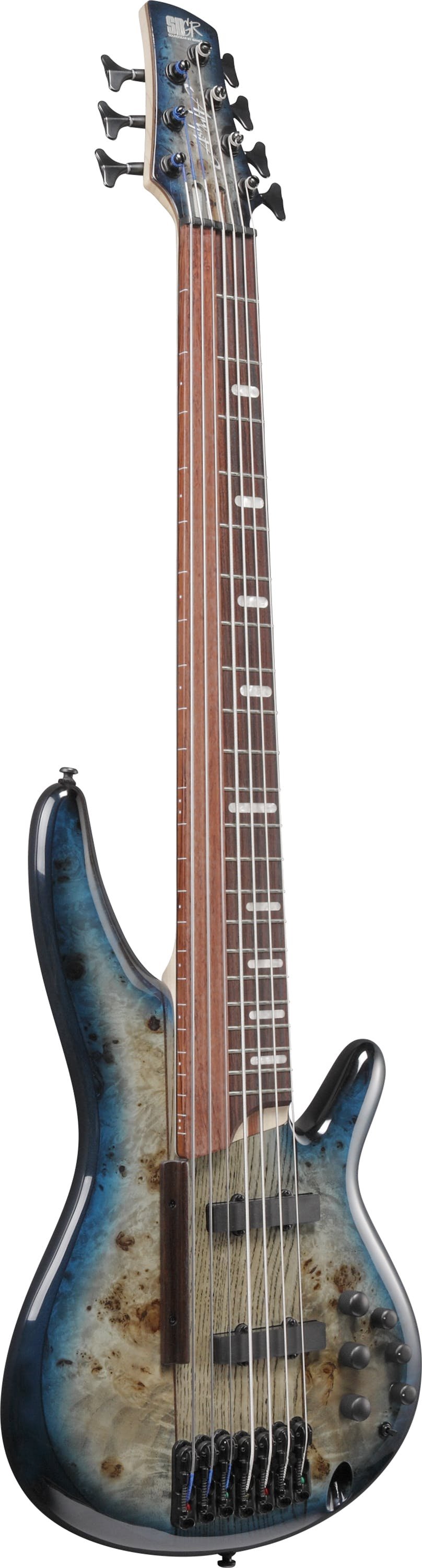 Ibanez SRAS7-CBS Semi-Fretless 7-String Bass Guitar in Cosmic Blue Starburst - SRAS7-CBS-Ibanez-SRAS7-CBS-7-String-Bass-Guitar-Cosmic-Blue-Starburst-Angle.jpg