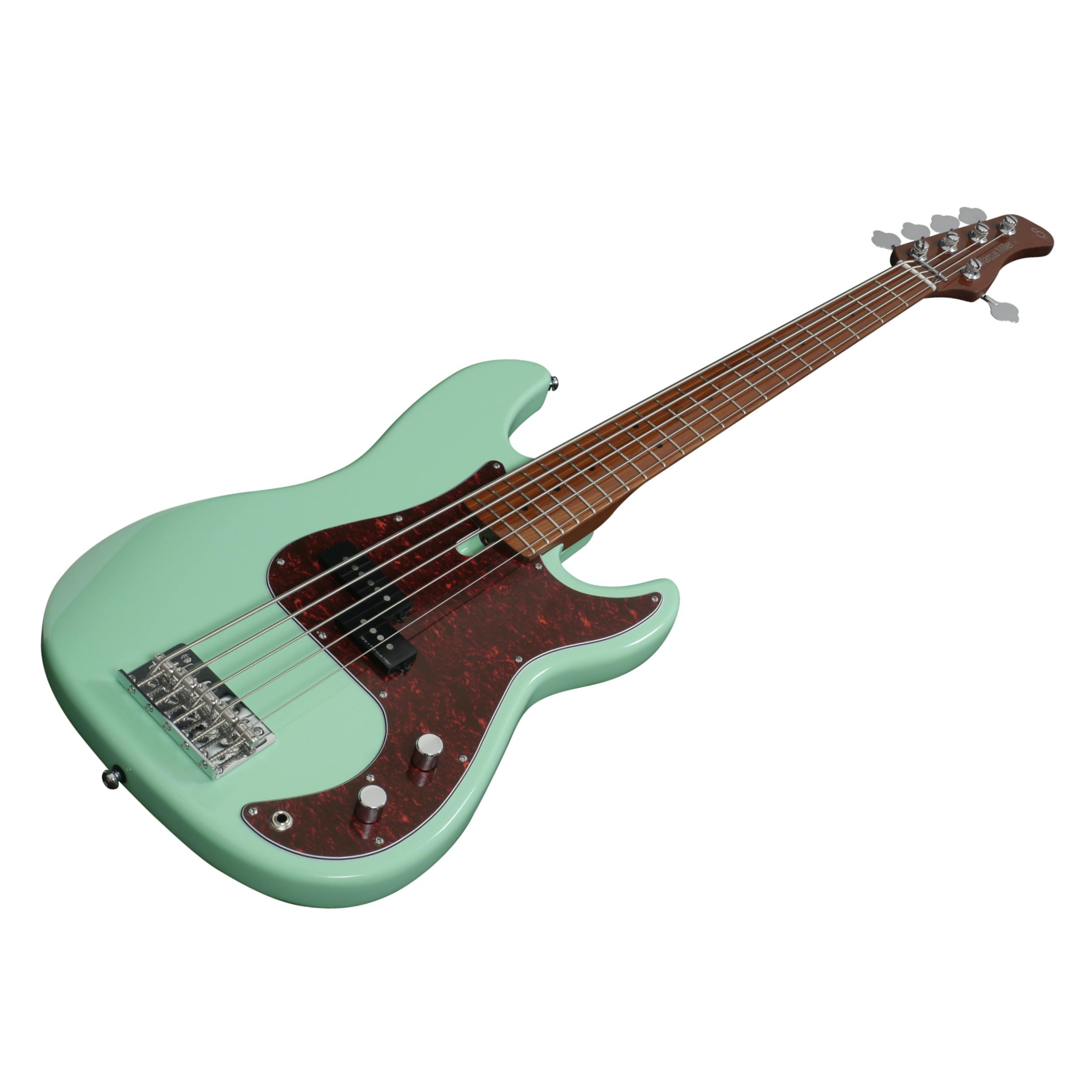 Sire Marcus Miller P5 Alder 5-String Bass Guitar in Mild Green - 430206-Sire-Marcus-Miller-P5-5-String-Mild-Green-Angle.jpg