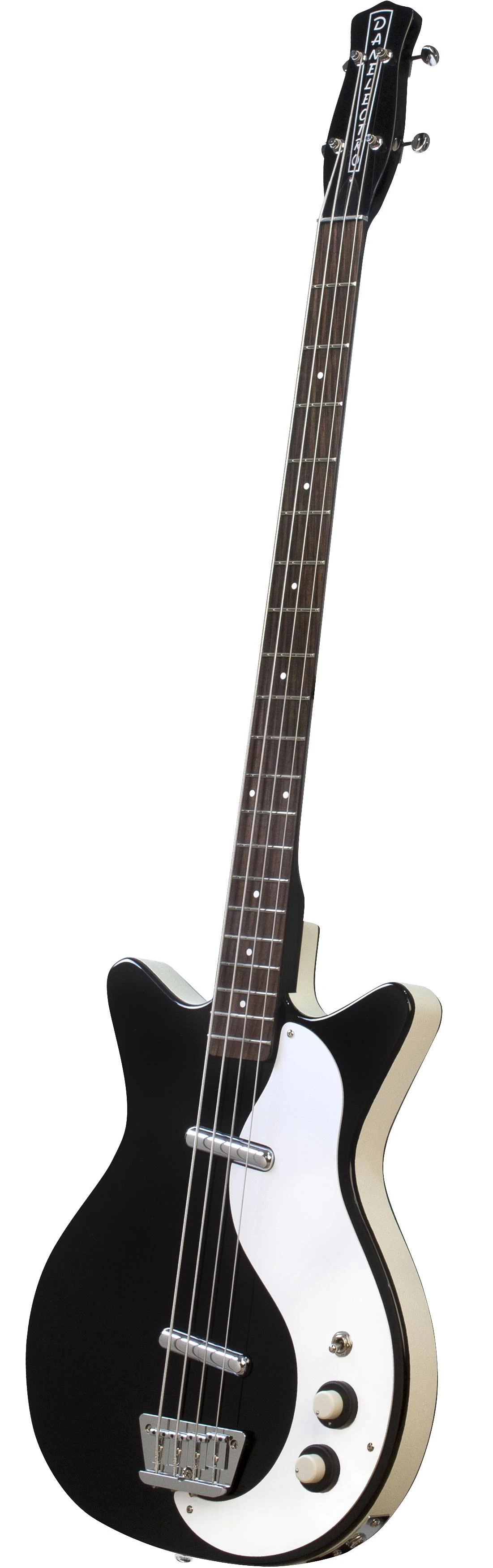 Danelectro 59DC Long Scale Bass Guitar in Black - 59DCBK-Angle.jpg
