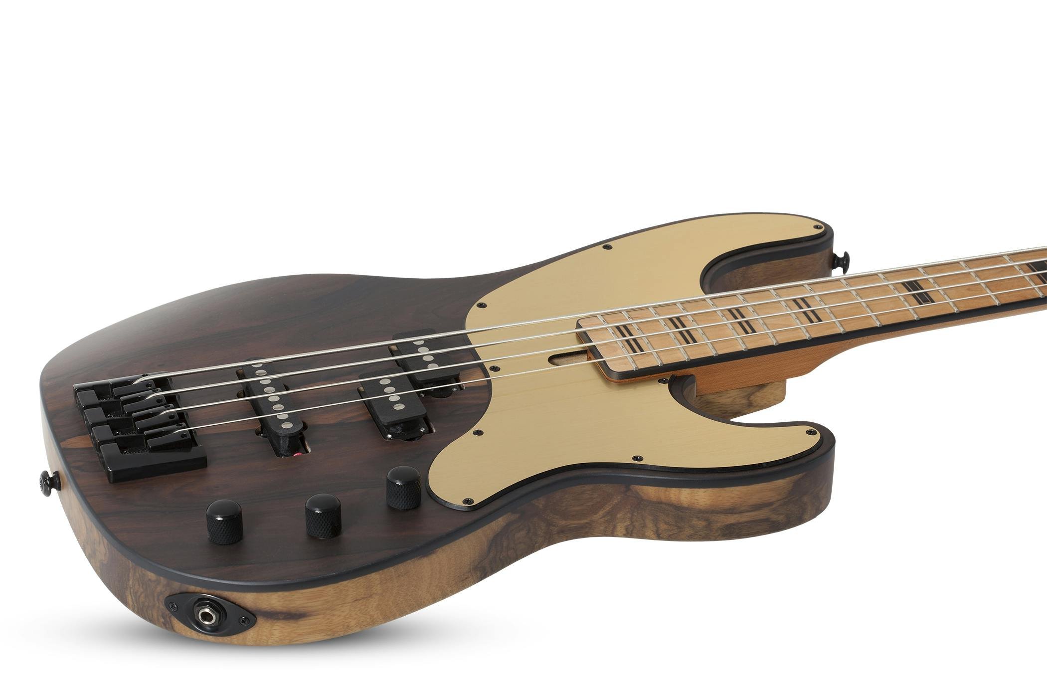 Schecter Model-T 4 Exotic Bass Guitar in Natural Satin Ziricote - SCH-BAS-2834-Schecter-Exotic-Model-T-4-Bass-Ziricote-Body-Angle-2.jpg