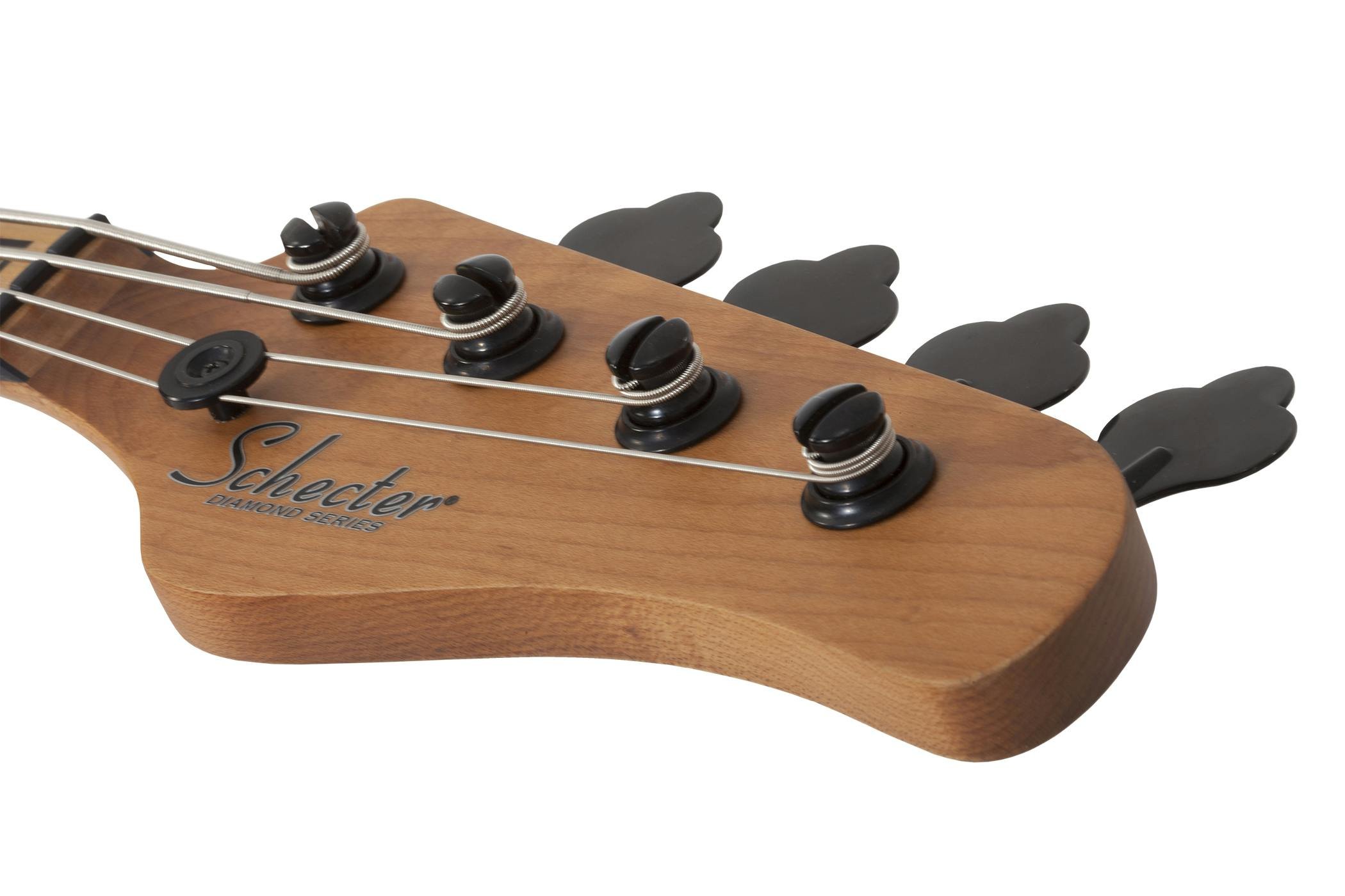 Schecter Model-T 4 Exotic Bass Guitar in Natural Satin Ziricote - SCH-BAS-2834-Schecter-Exotic-Model-T-4-Bass-Ziricote-Headstock.jpg