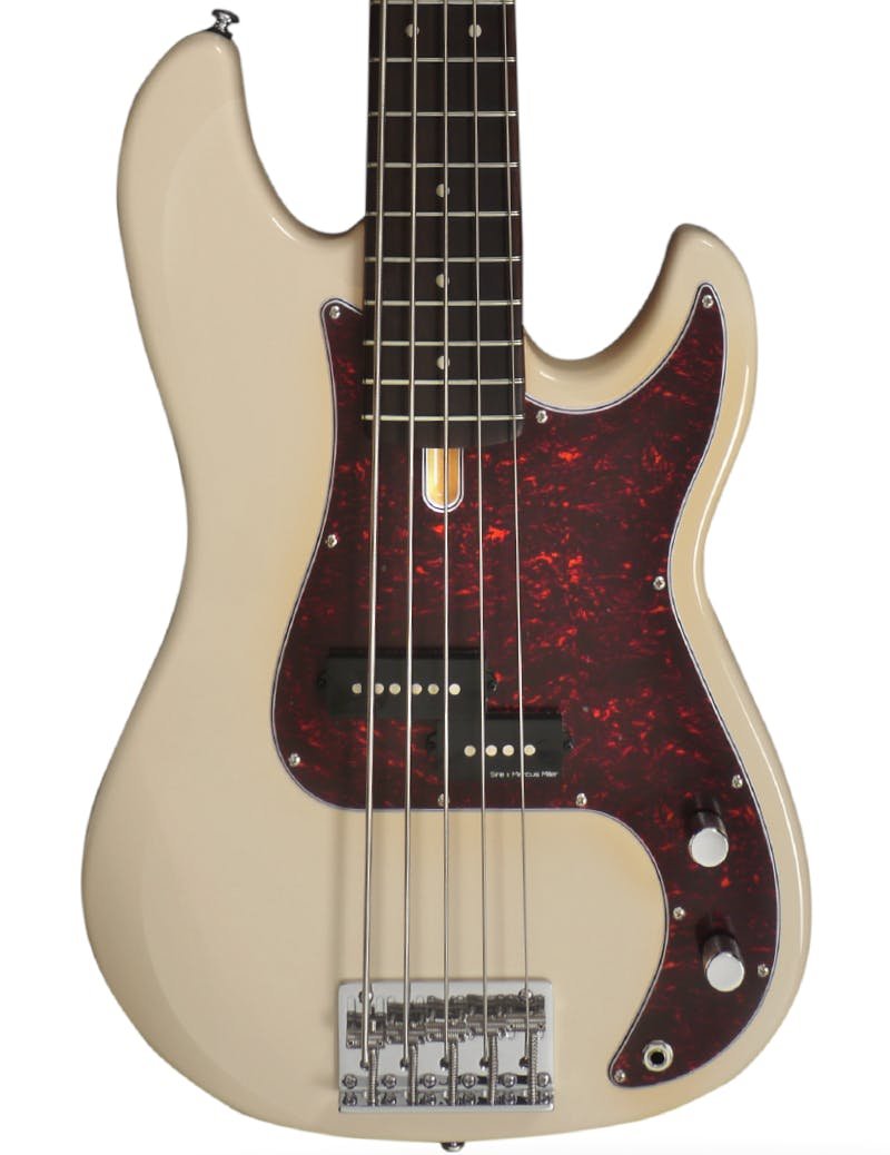 Sire Marcus Miller P5R Alder 5-String Bass Guitar in Vintage White - SIREP5RA5VWH-Sire-P5R-Alder-5-String-Bass-Vintage-White-Body.jpg