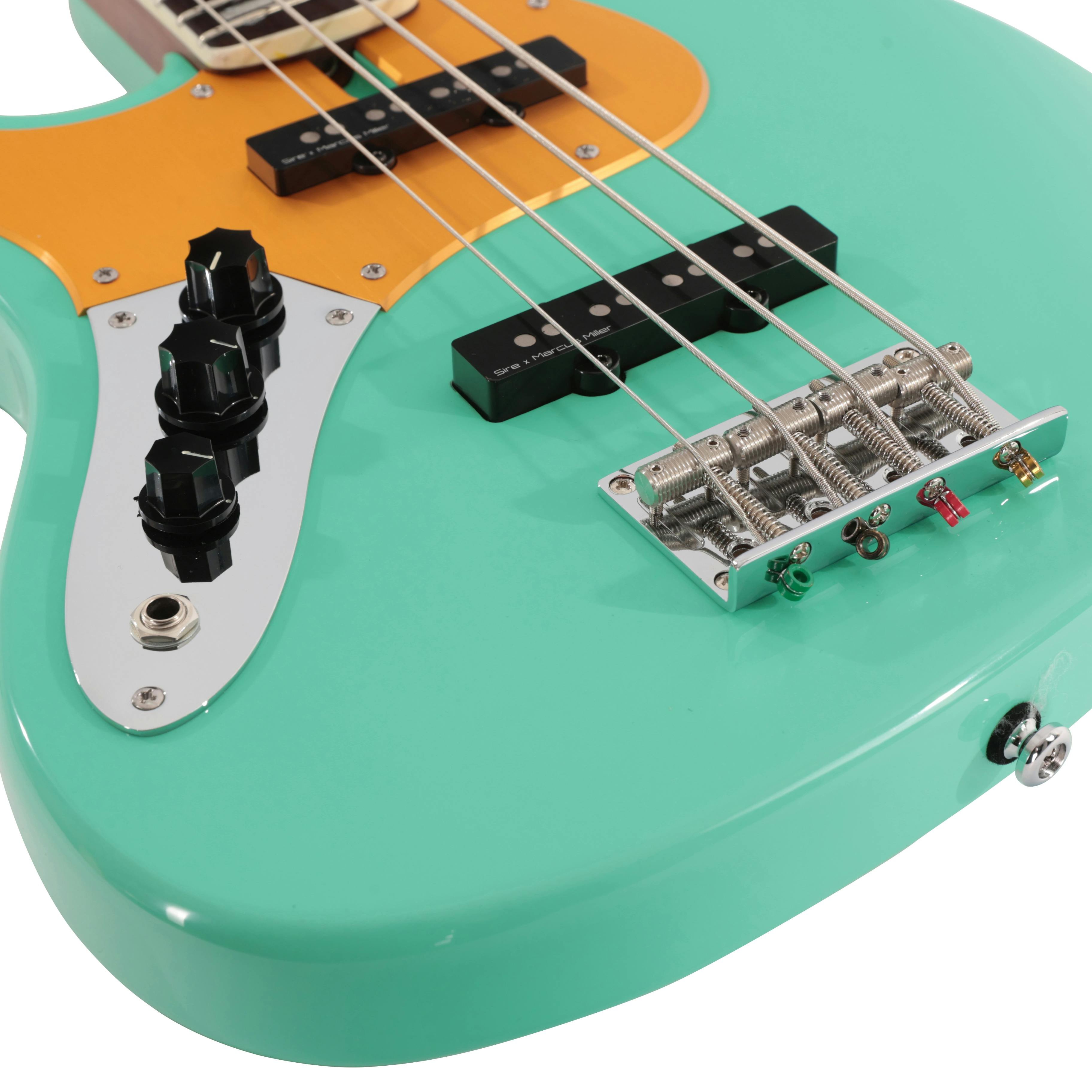 Sire Marcus Miller V5 24 Fret Left Handed 4-String Bass Guitar in Mild Green - SIRELH24V54MLG-Sire-V5-24-Fret-Left-Handed-4-String-Bass-Mild-Green-Controls.jpg