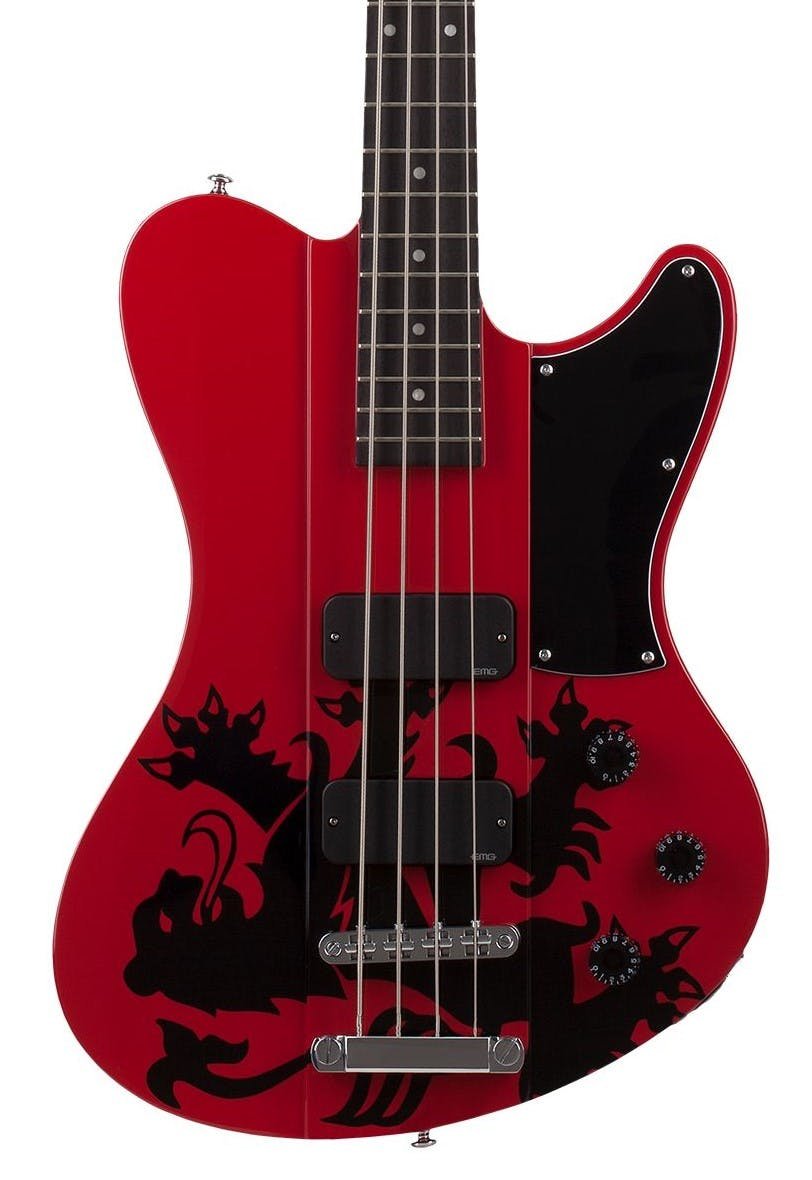 Schecter Simon Gallup Ultra Bass Guitar in Red Black - SCH-GTR-2241-1.jpg
