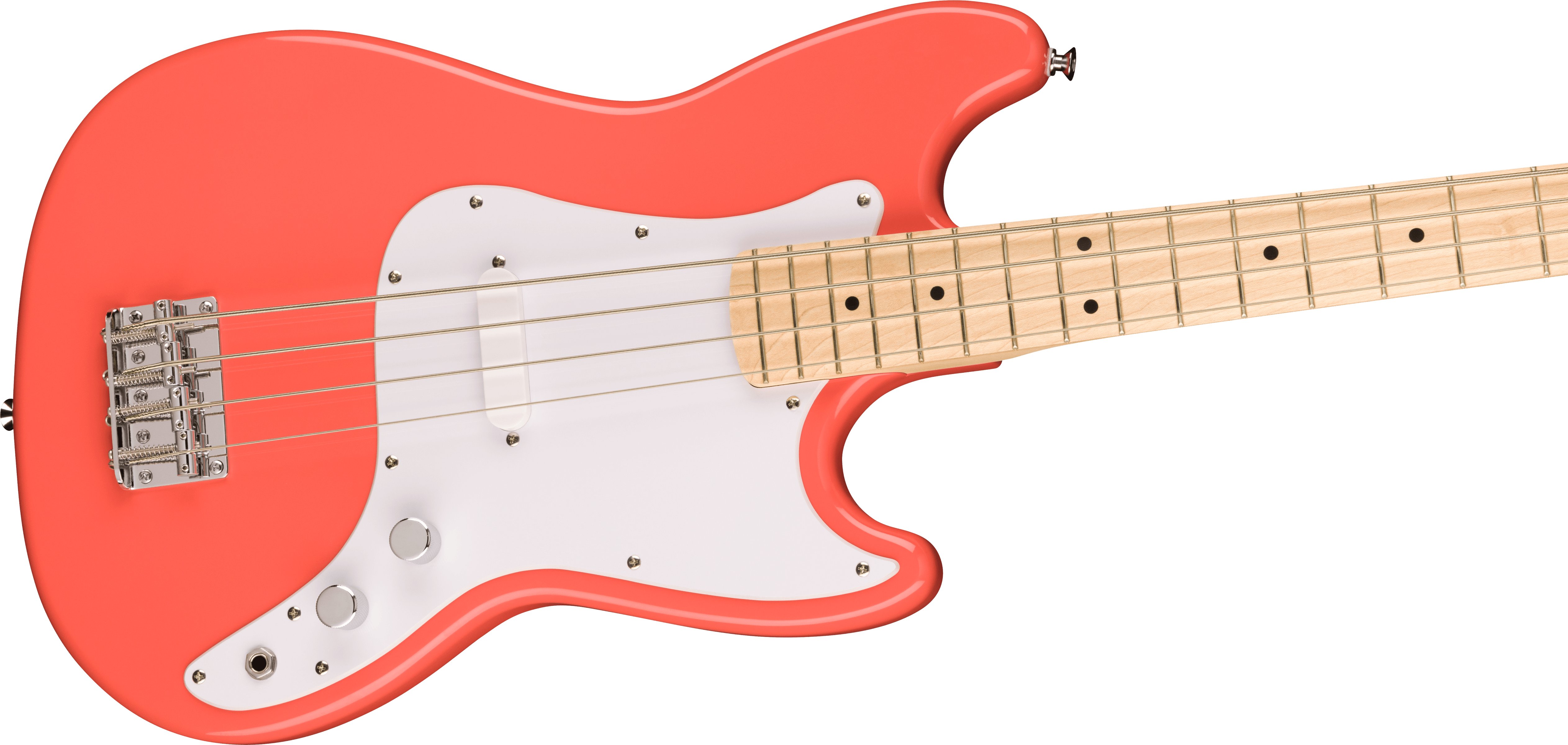 Squier Sonic Bronco Bass Guitar in Tahitian Coral - 0373802511-Squier-Sonic-Bronco-Bass-Guitar-Tahitian-Coral-Angle.jpg