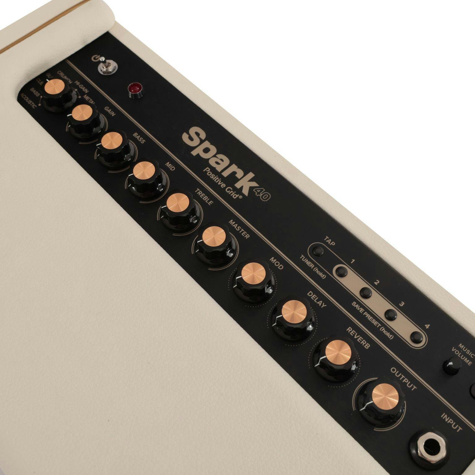 Positive Grid Spark 40w Practice Amp in Pearl - SPARK-P-Positive-Grid-Spark-40w-Practice-Amp-Pearl-Controls.jpg