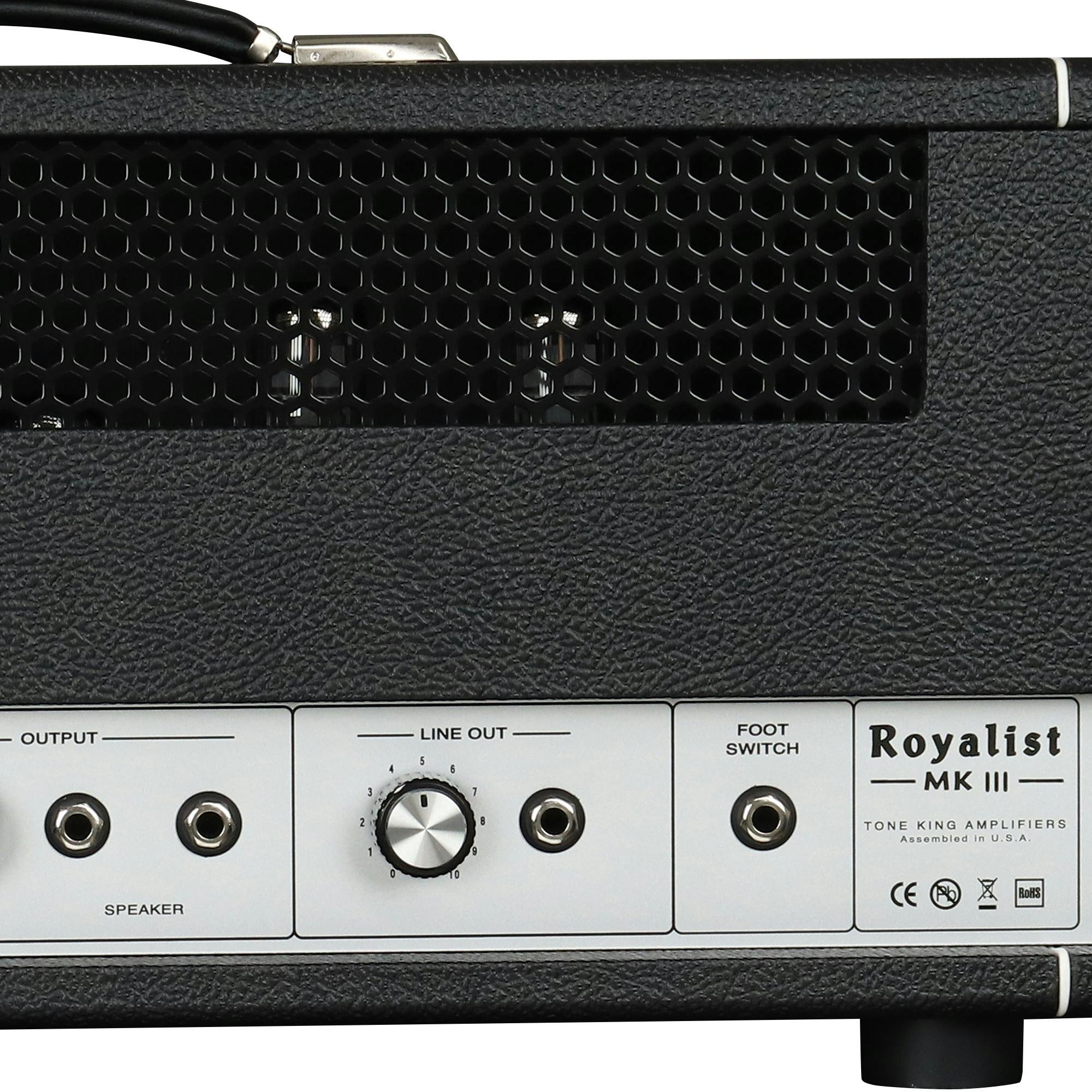 Tone King Royalist MkIII 40-Watt Tube Guitar Amplifier Head - ROYALIST-H-TK-Royalist-Head-Line-Out-Detail.jpg