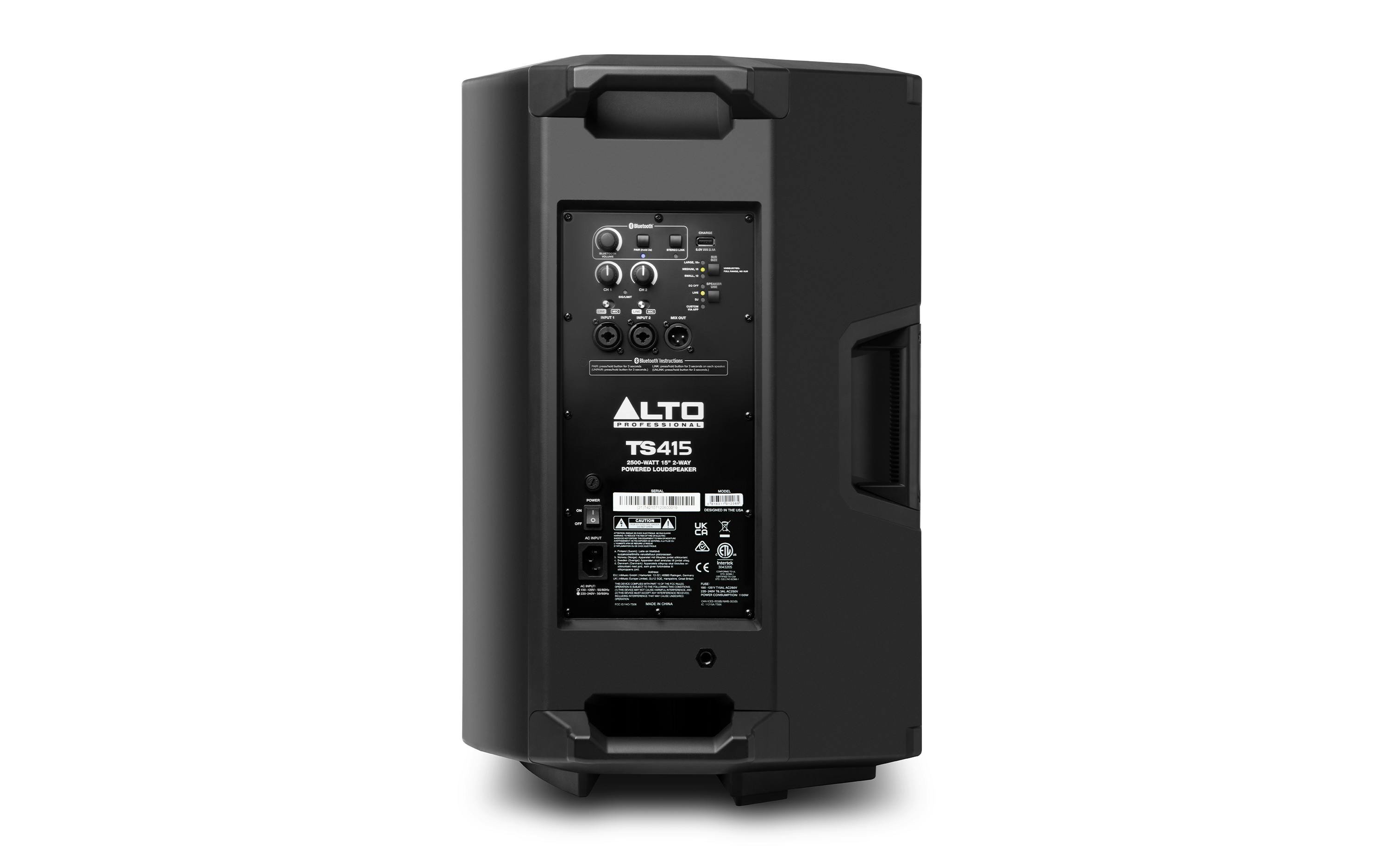 Alto TS415 Active 15" PA Speaker 2500W Peak with DSP & Bluetooth - EACH - 532727-TS415-Side-Back-MEDIA.jpg