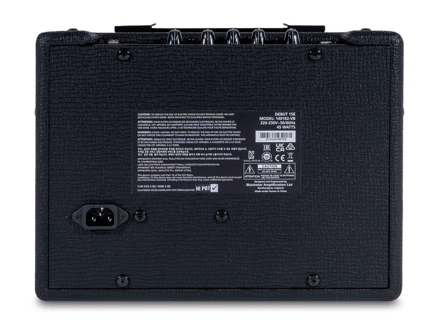 Blackstar Debut 15E 15w 2x3" Practice Amp in Black - DEBUT-15E-BLACK-REAR-scaled.jpg