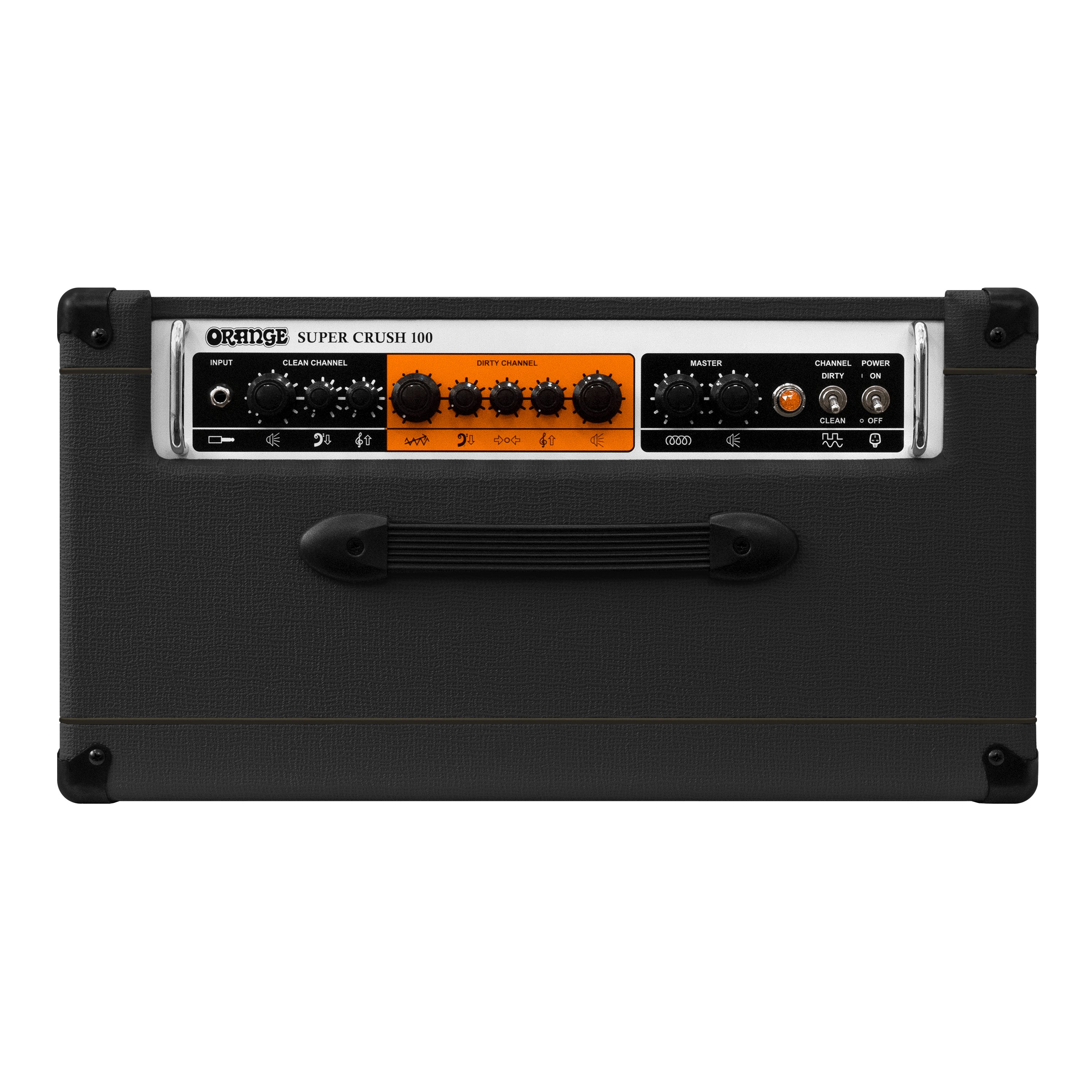 Orange Super Crush 100 1x12" Solid-State Amp Combo in Black - 463100-Orange-Super-Crush-100C-Black-Combo-Top.jpg