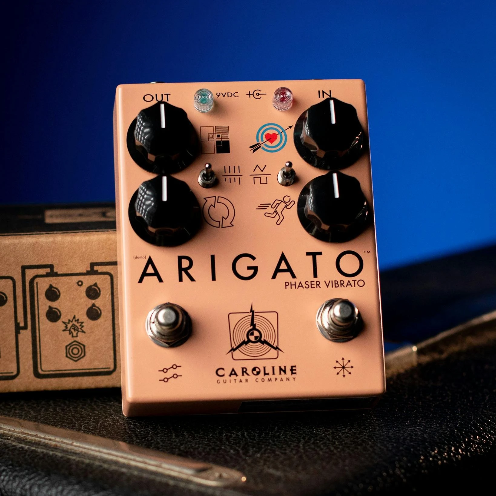 Caroline Guitar Company ARIGATO Fuzz Vibrato Pedal - CARARIGATO-Caroline-Arigato-Pedal-Beauty.jpg