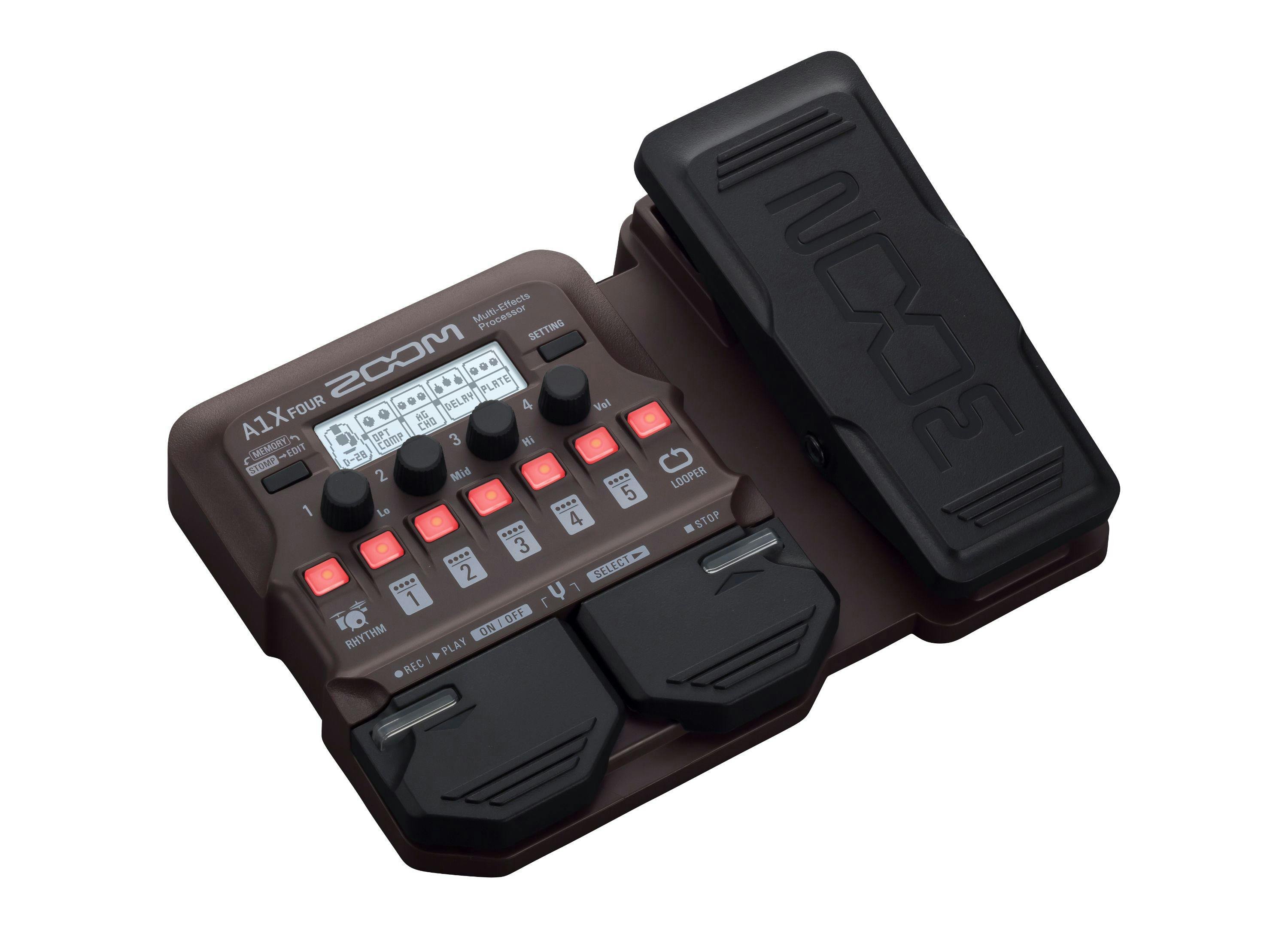 Zoom A1 Four Acoustic Multi Effects Pedal with Expression Footswitch - 368010-A1X_FOUR_slant1.jpg