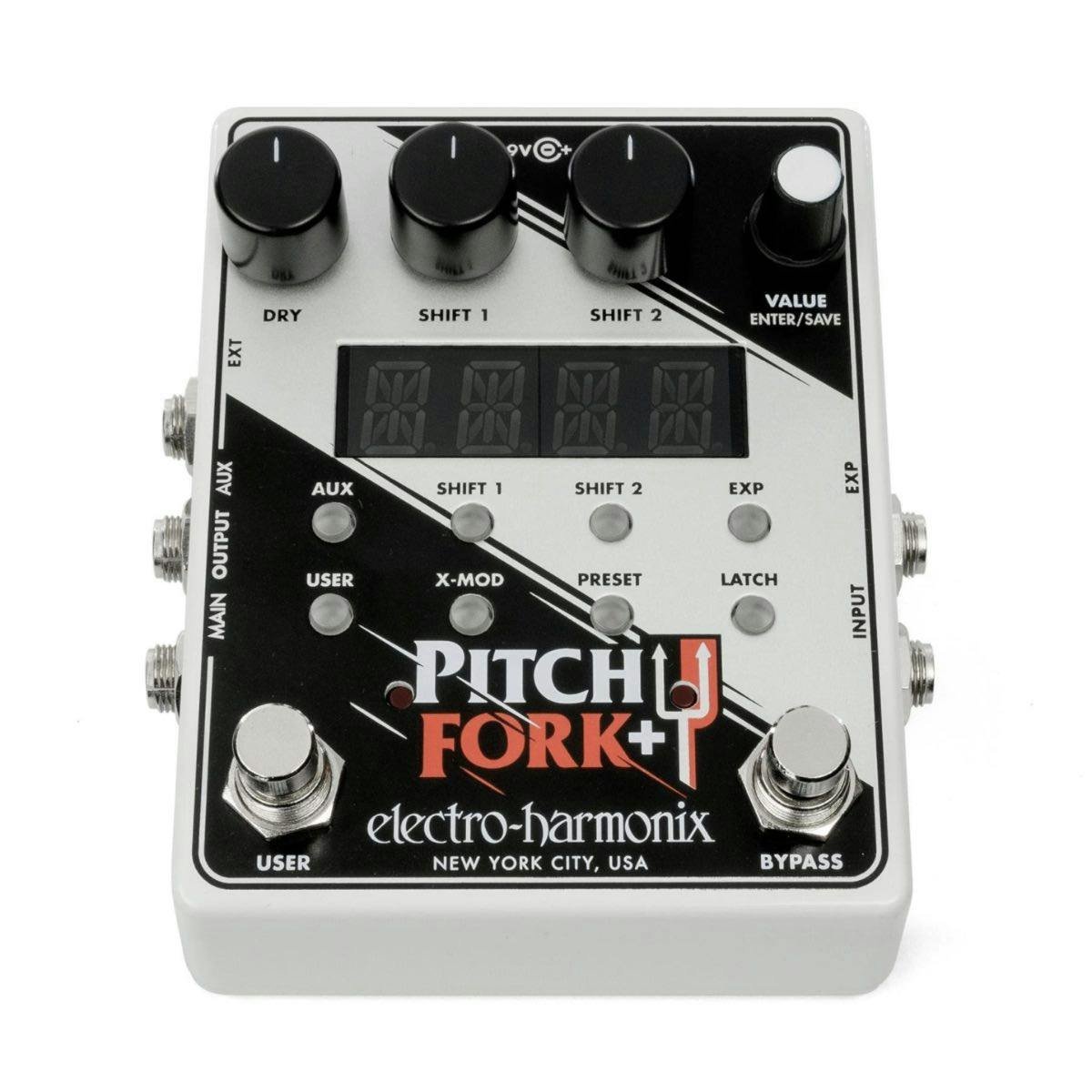 Electro-Harmonix Pitch Fork+ Polyphonic Pitch Shifter Pedal - 429725-Electro-Harmonix-Pitch-Fork-Plus-Pedal-Low-Angle.jpg
